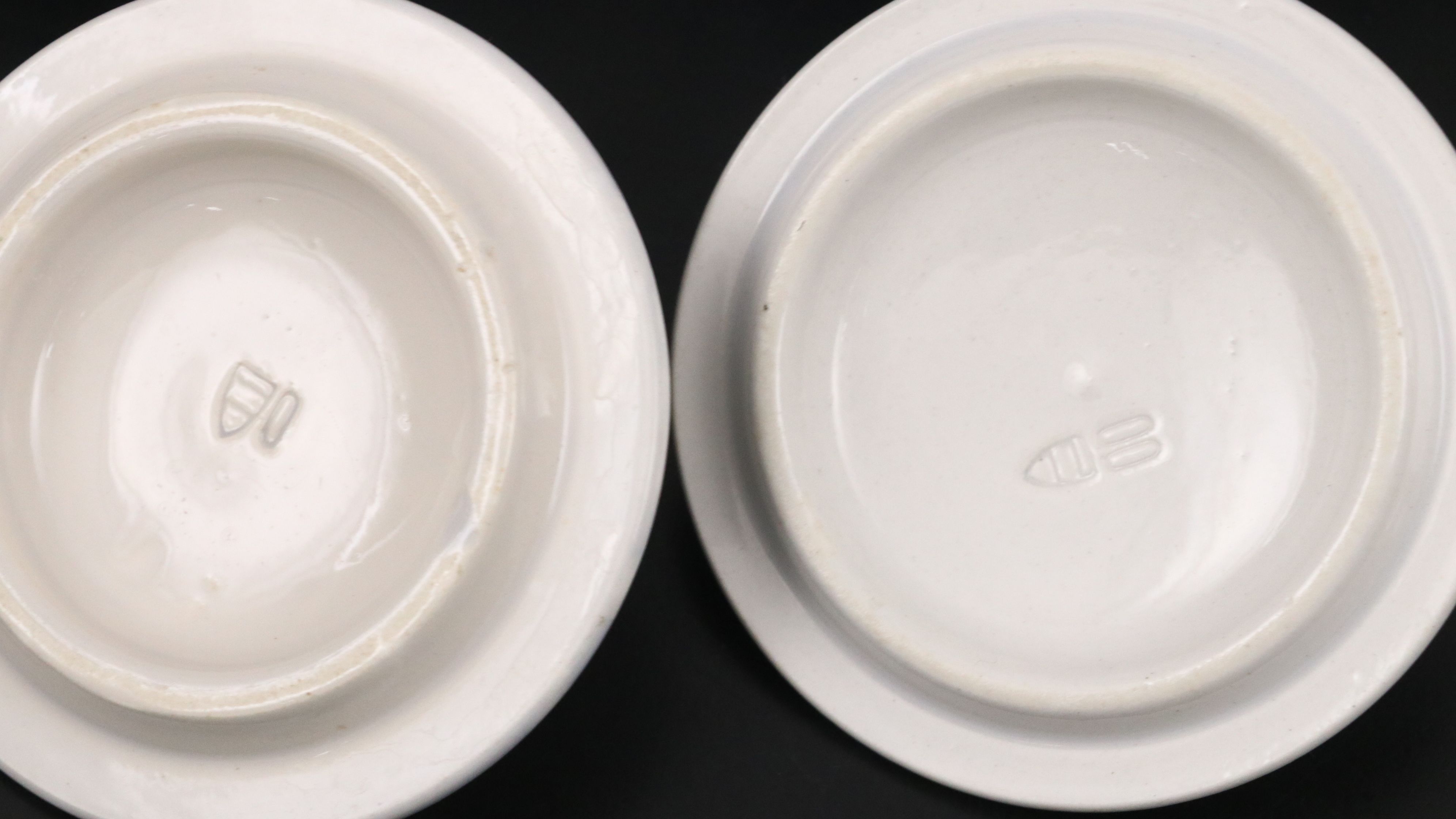 German Art Deco Style and Other Blue and White Ceramic Canisters