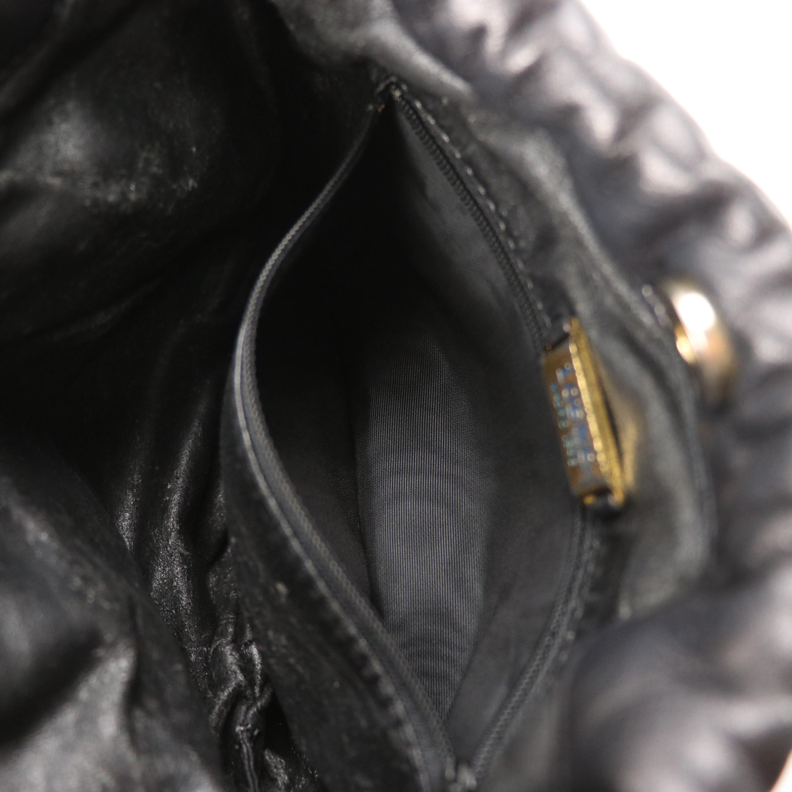 Loewe Drawstring Crossbody Pouch in Black Lambskin Leather