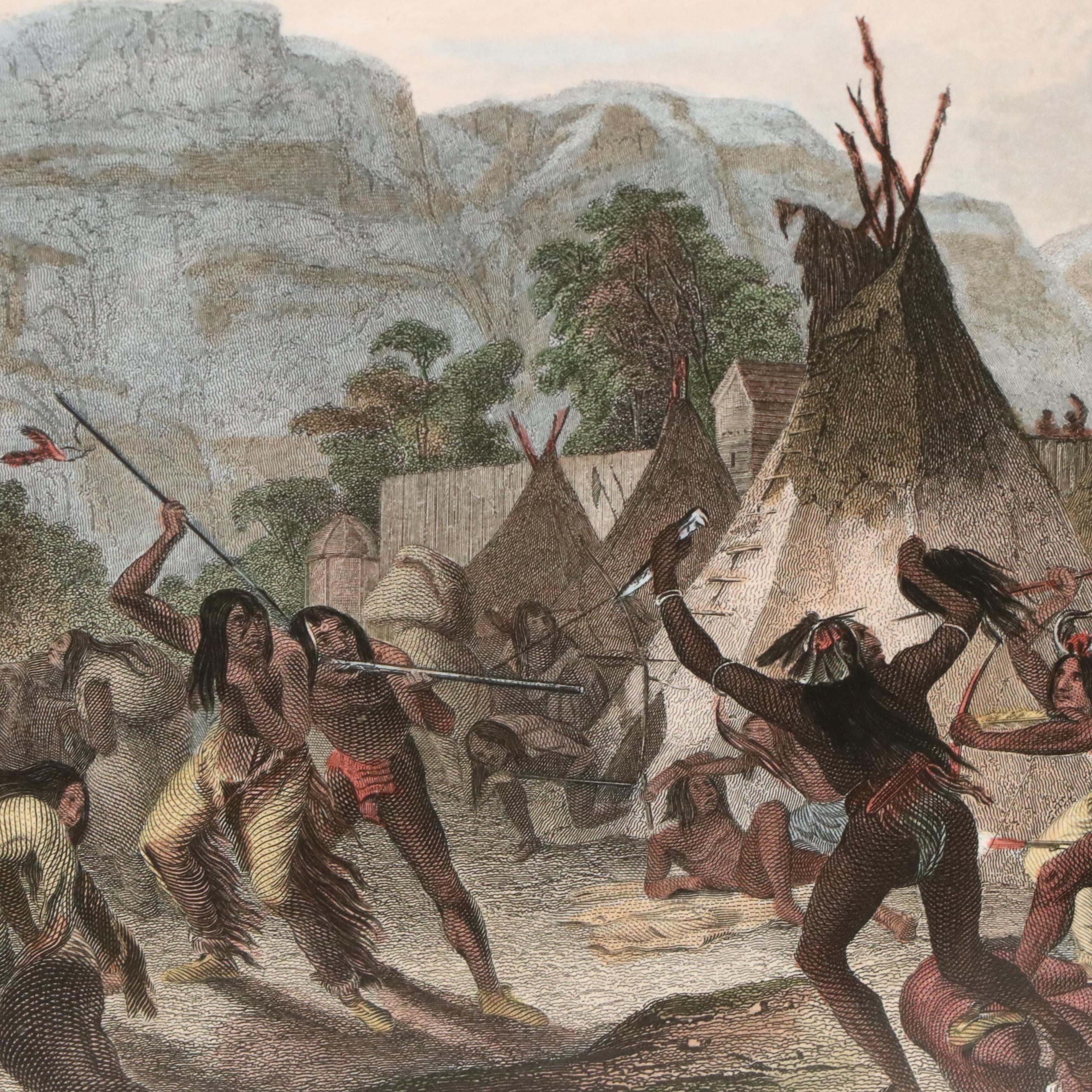 After Karl Bodmer Pair of Colored Engravings