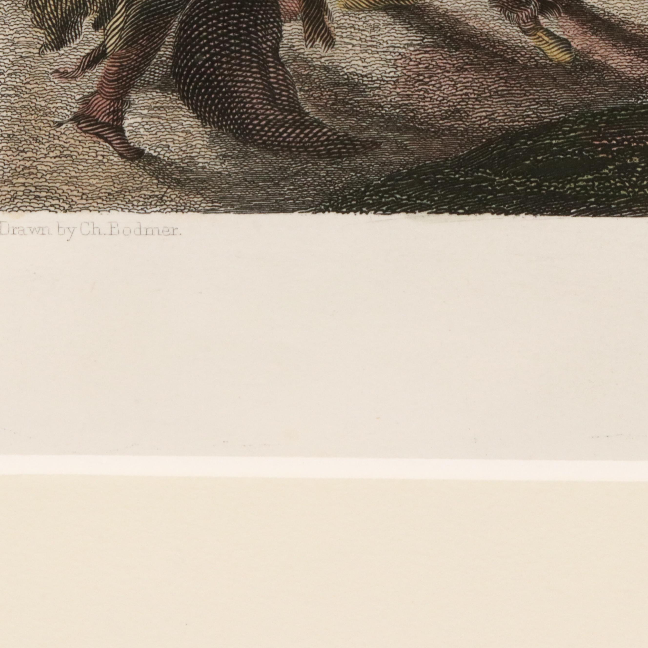 After Karl Bodmer Pair of Colored Engravings