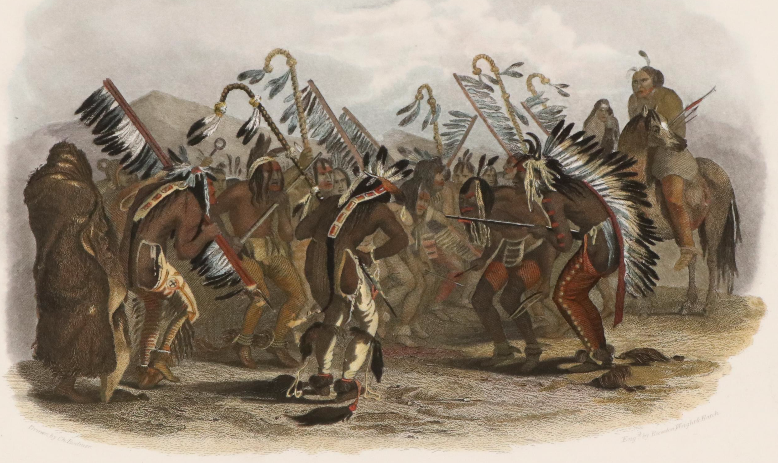 After Karl Bodmer Pair of Colored Engravings