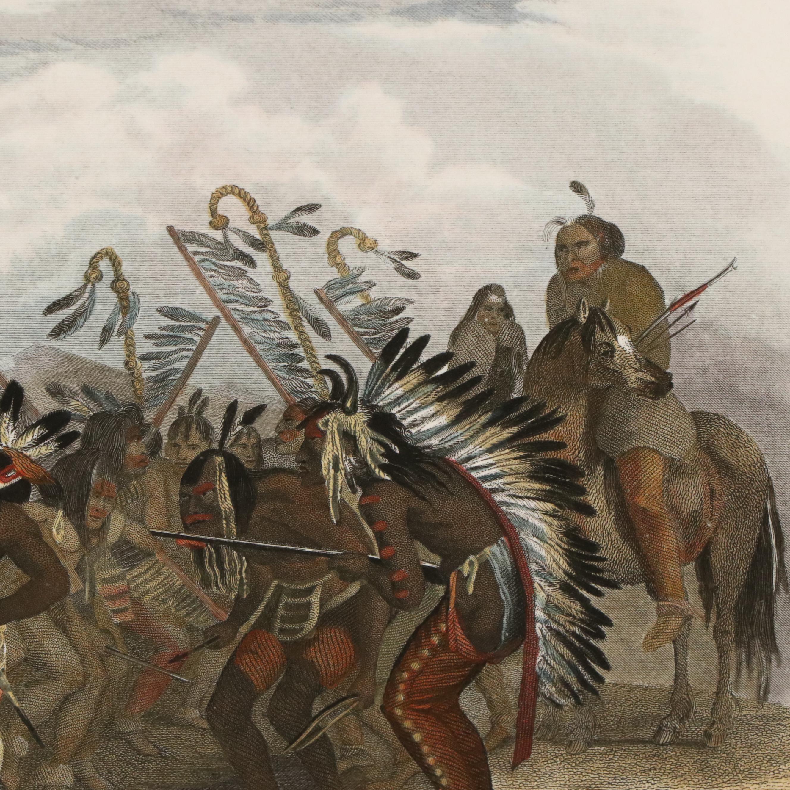 After Karl Bodmer Pair of Colored Engravings