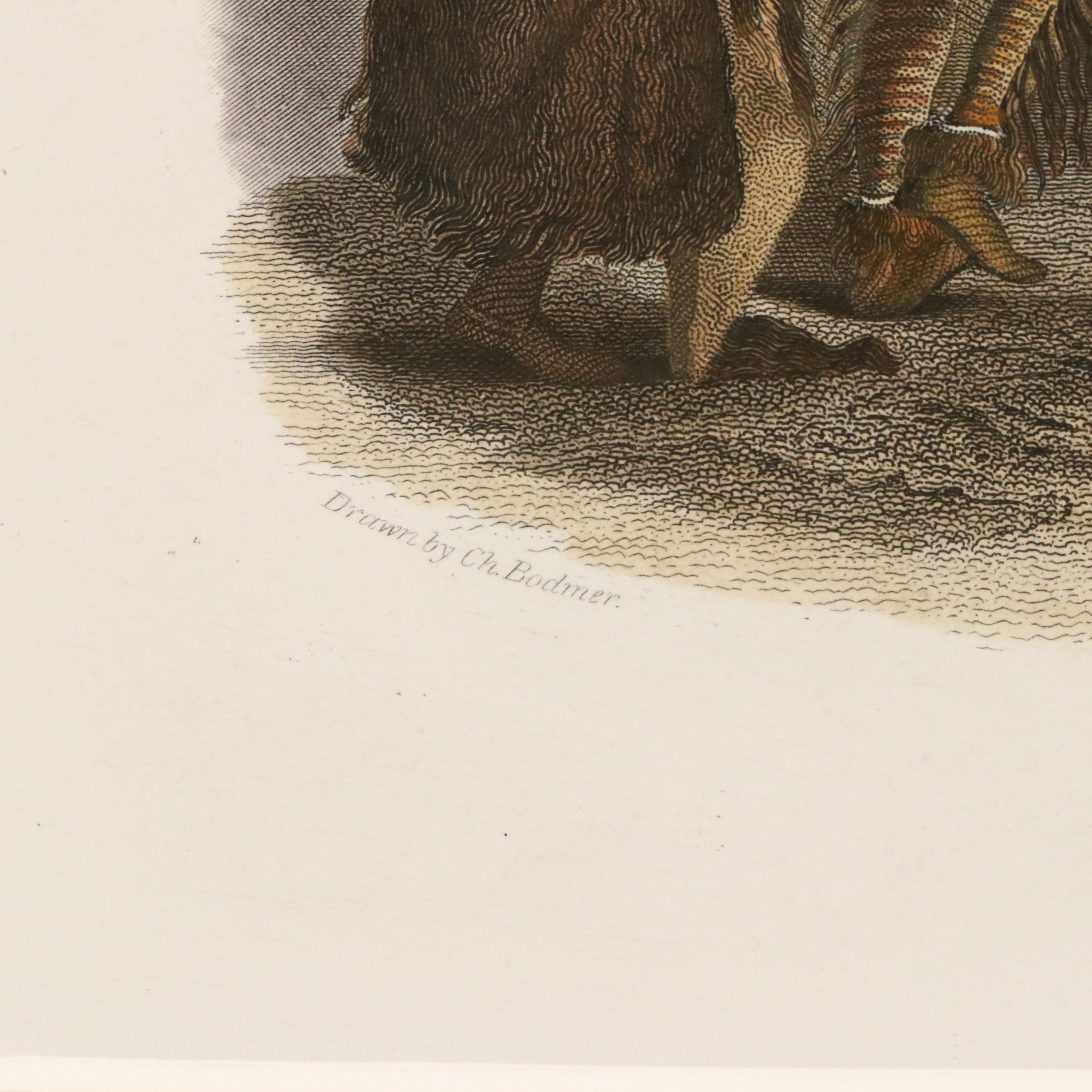After Karl Bodmer Pair of Colored Engravings