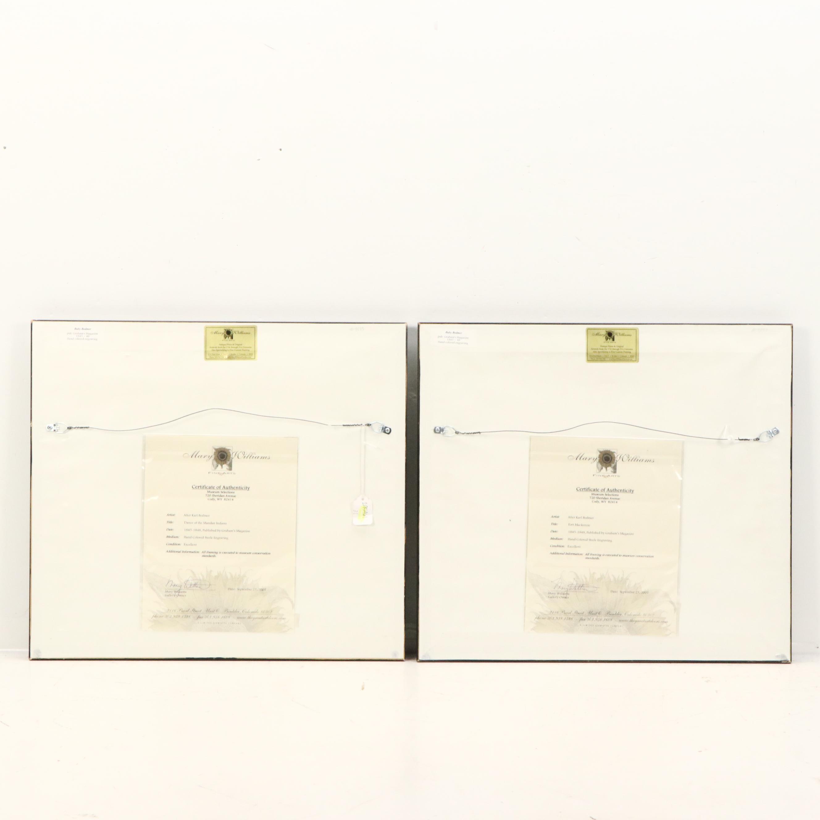 After Karl Bodmer Pair of Colored Engravings