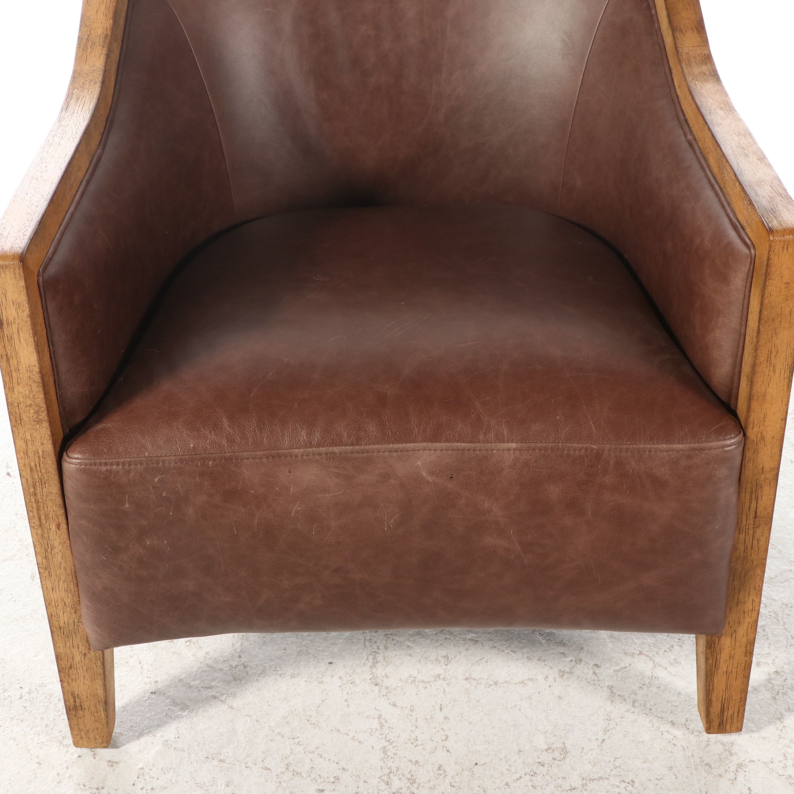 Arhaus Contemporary Leather Upholstered Lounge Chair