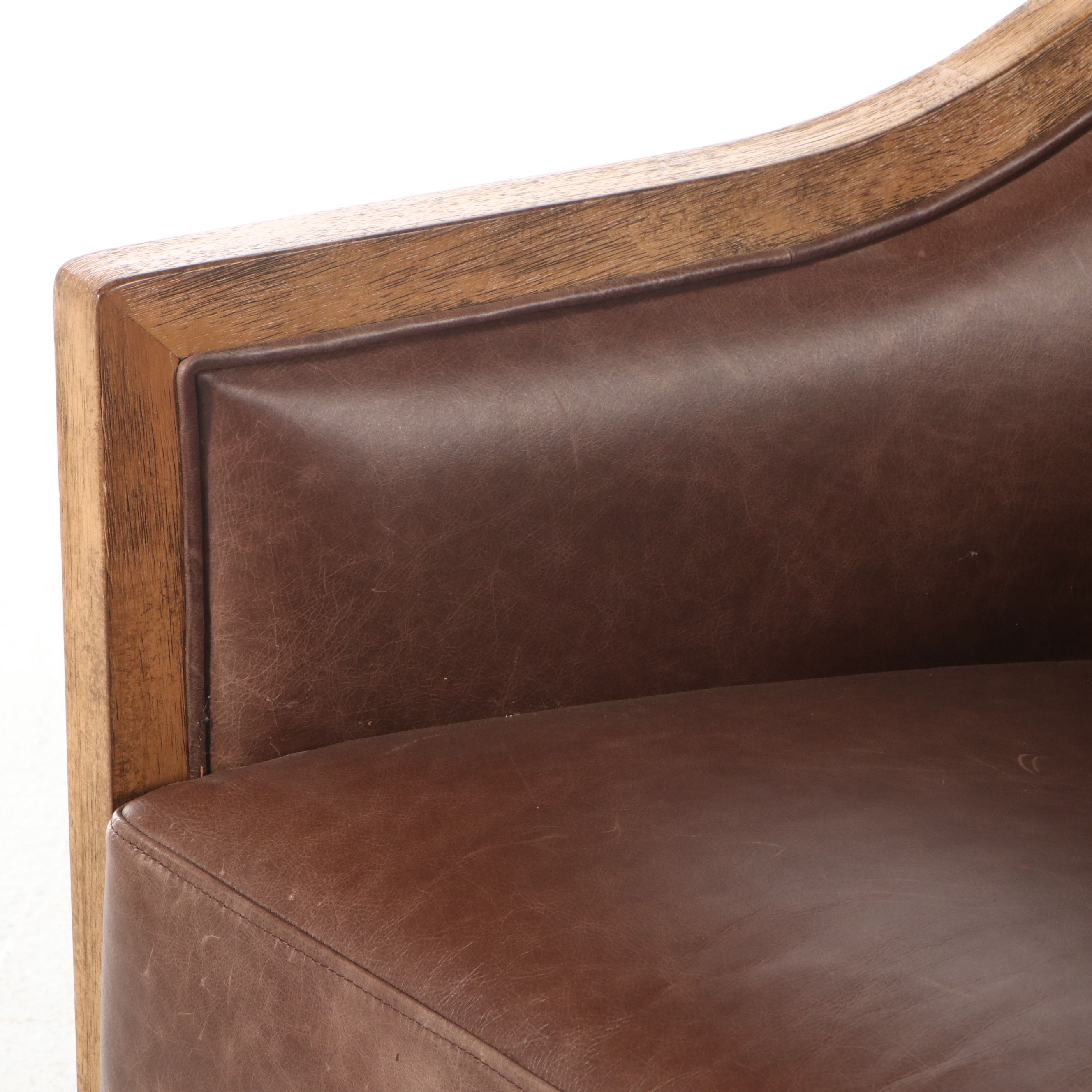 Arhaus Contemporary Leather Upholstered Lounge Chair