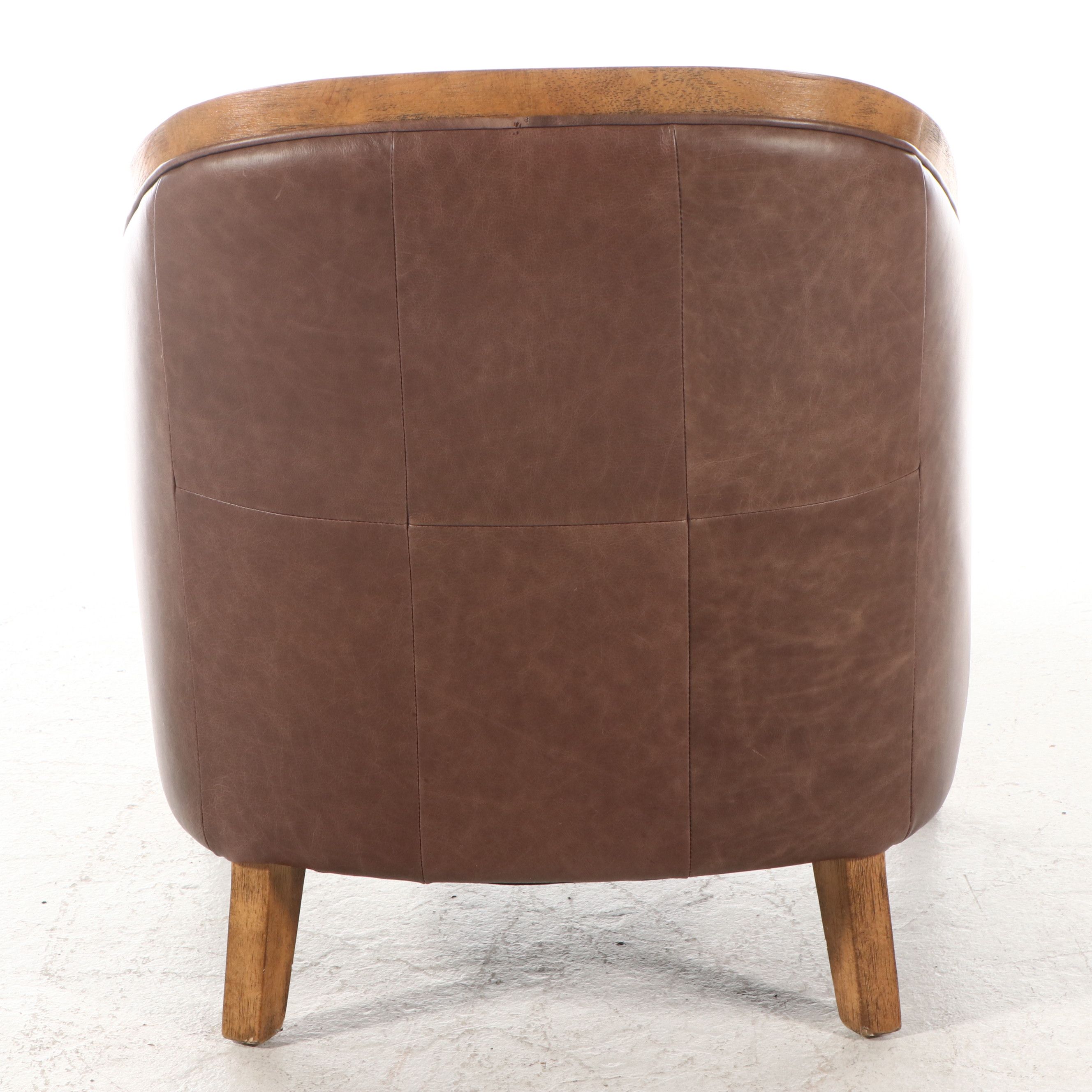 Arhaus Contemporary Leather Upholstered Lounge Chair