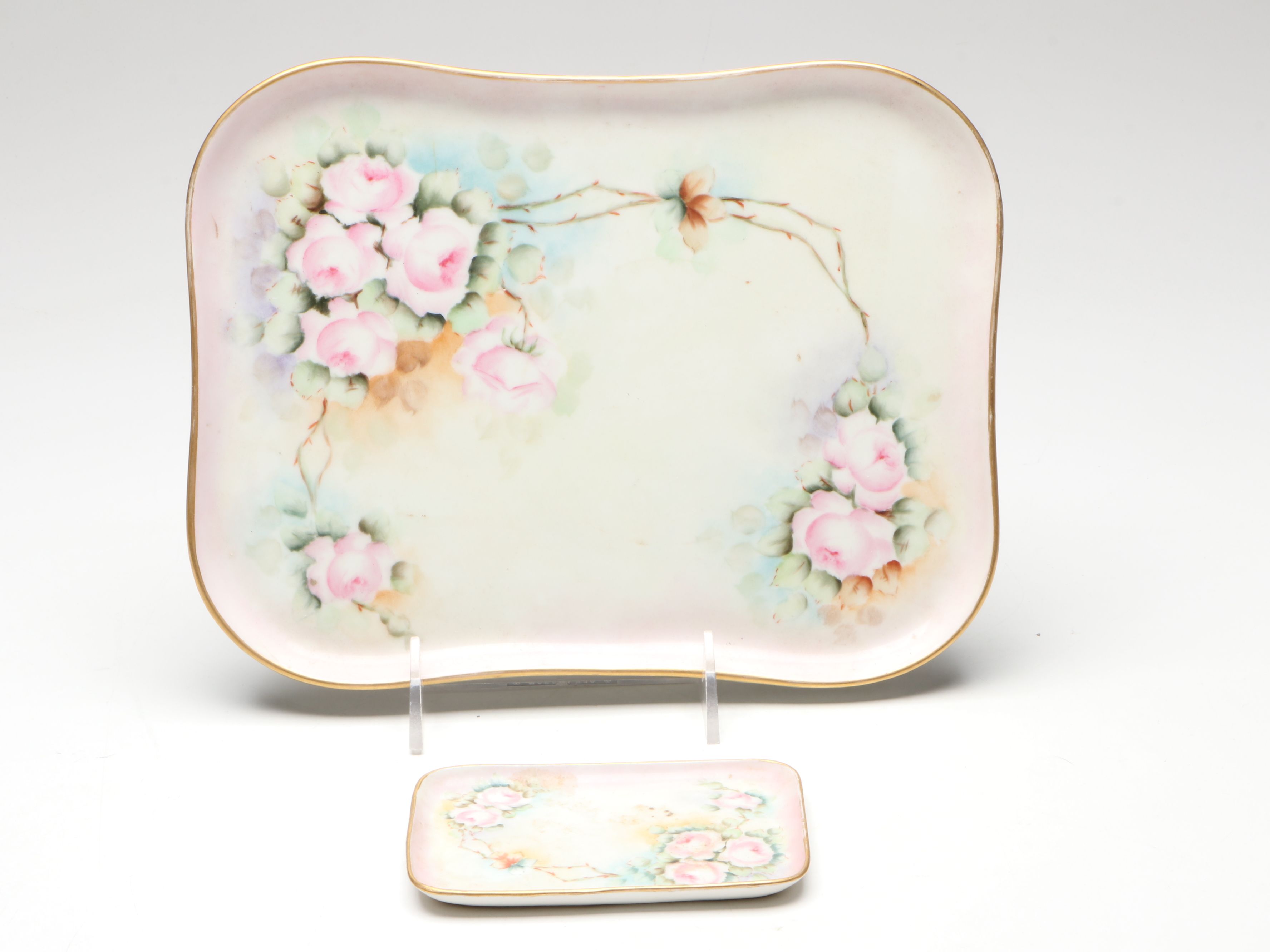 French and East Asian Hand-Painted Porcelain Boxes, Clock and More