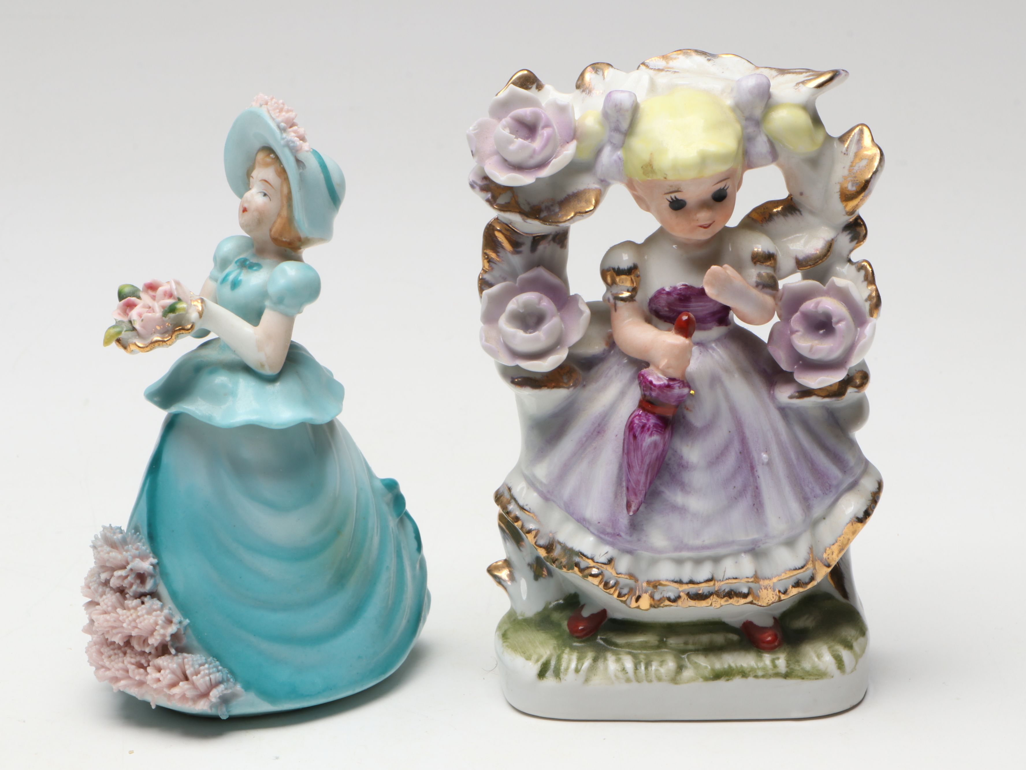 French and East Asian Hand-Painted Porcelain Boxes, Clock and More
