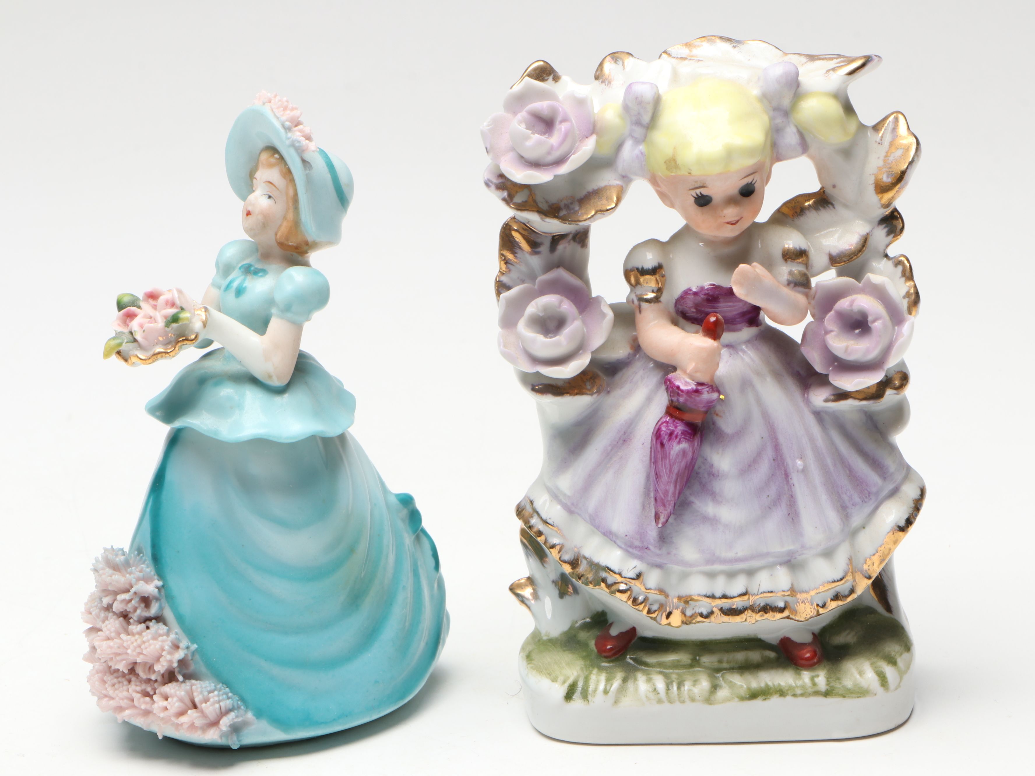 French and East Asian Hand-Painted Porcelain Boxes, Clock and More