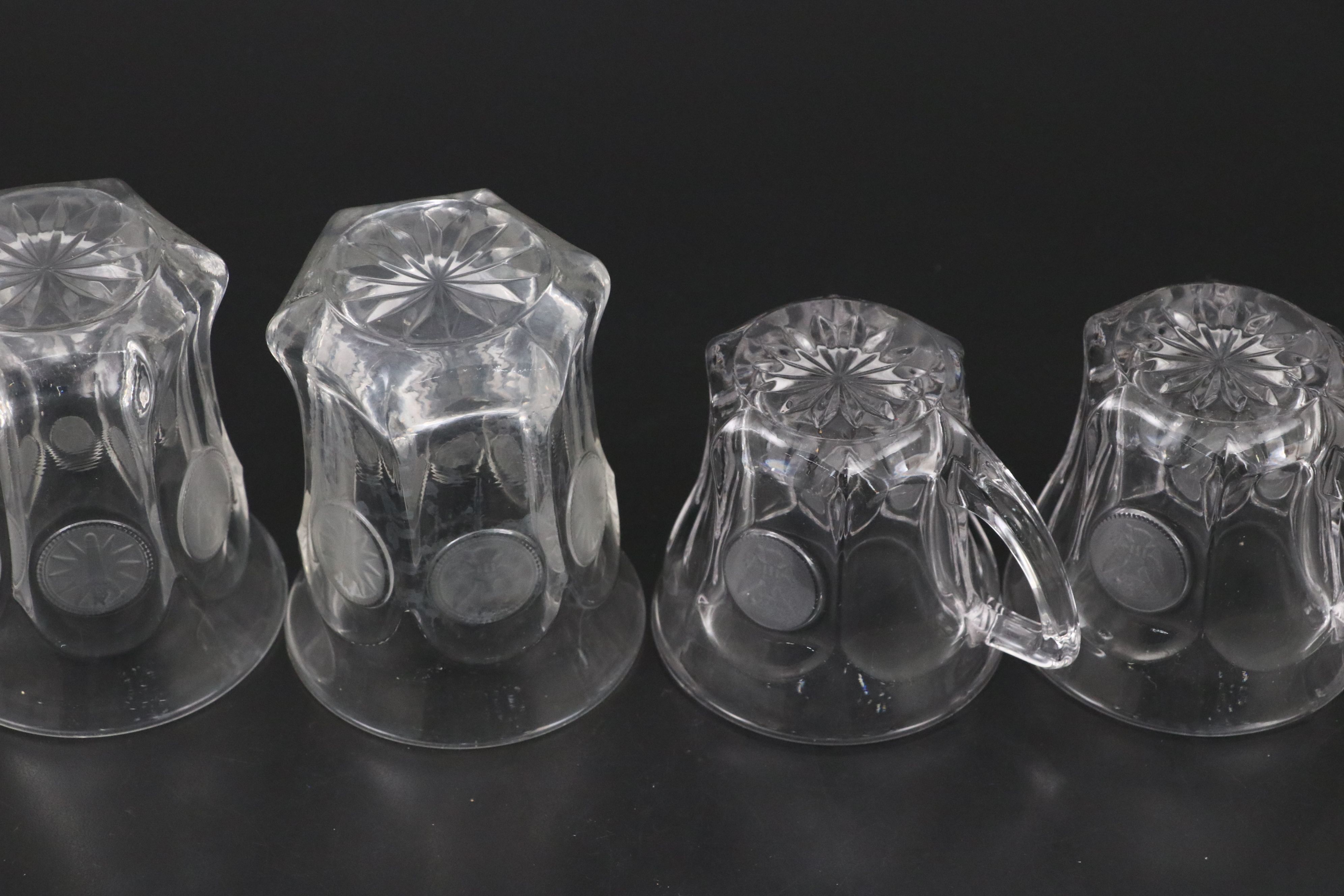 Fostoria "Coin Glass" Footed Punch Bowl with Cups and Serveware, 1958–1981