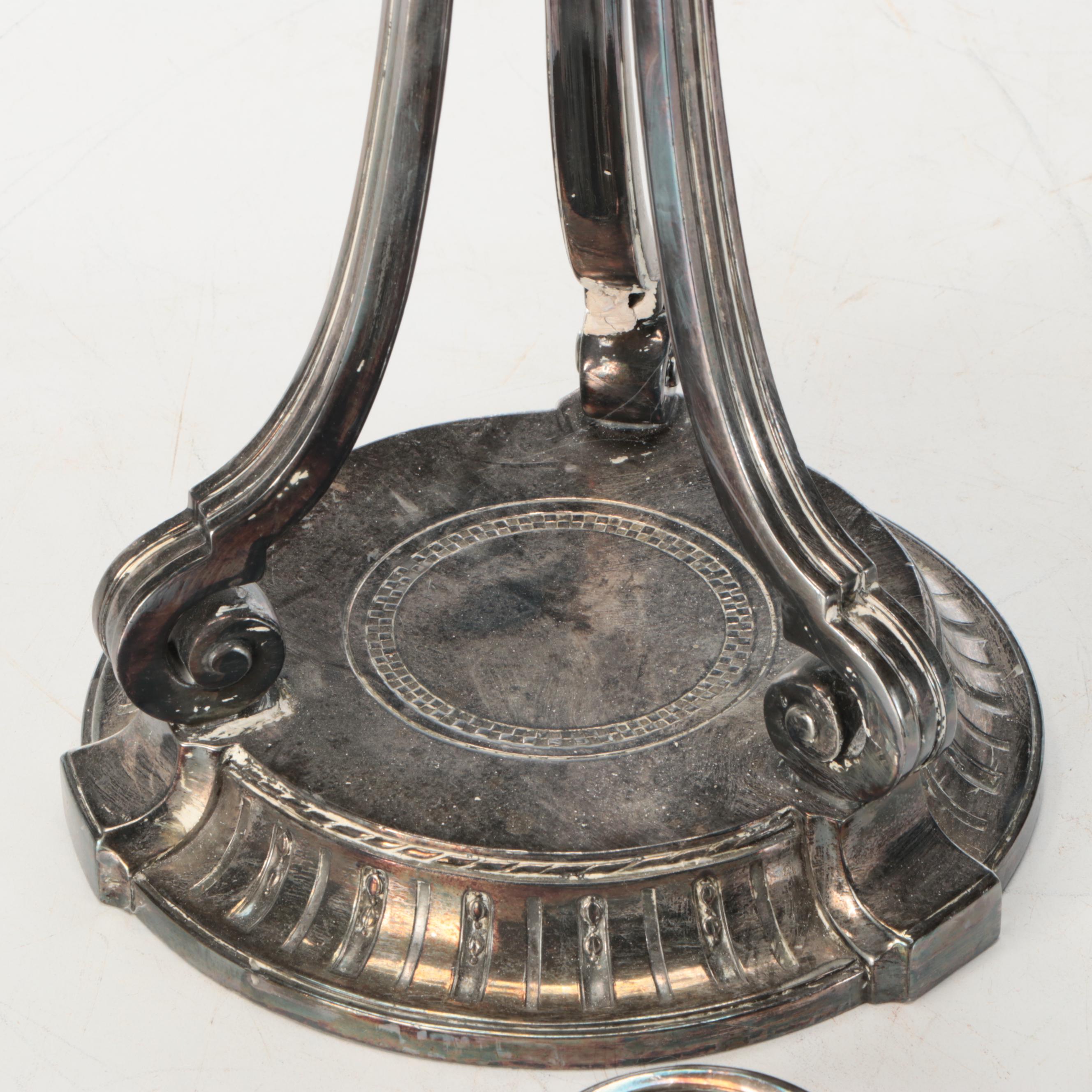 Neoclassical Style Silver Plate Candelabra