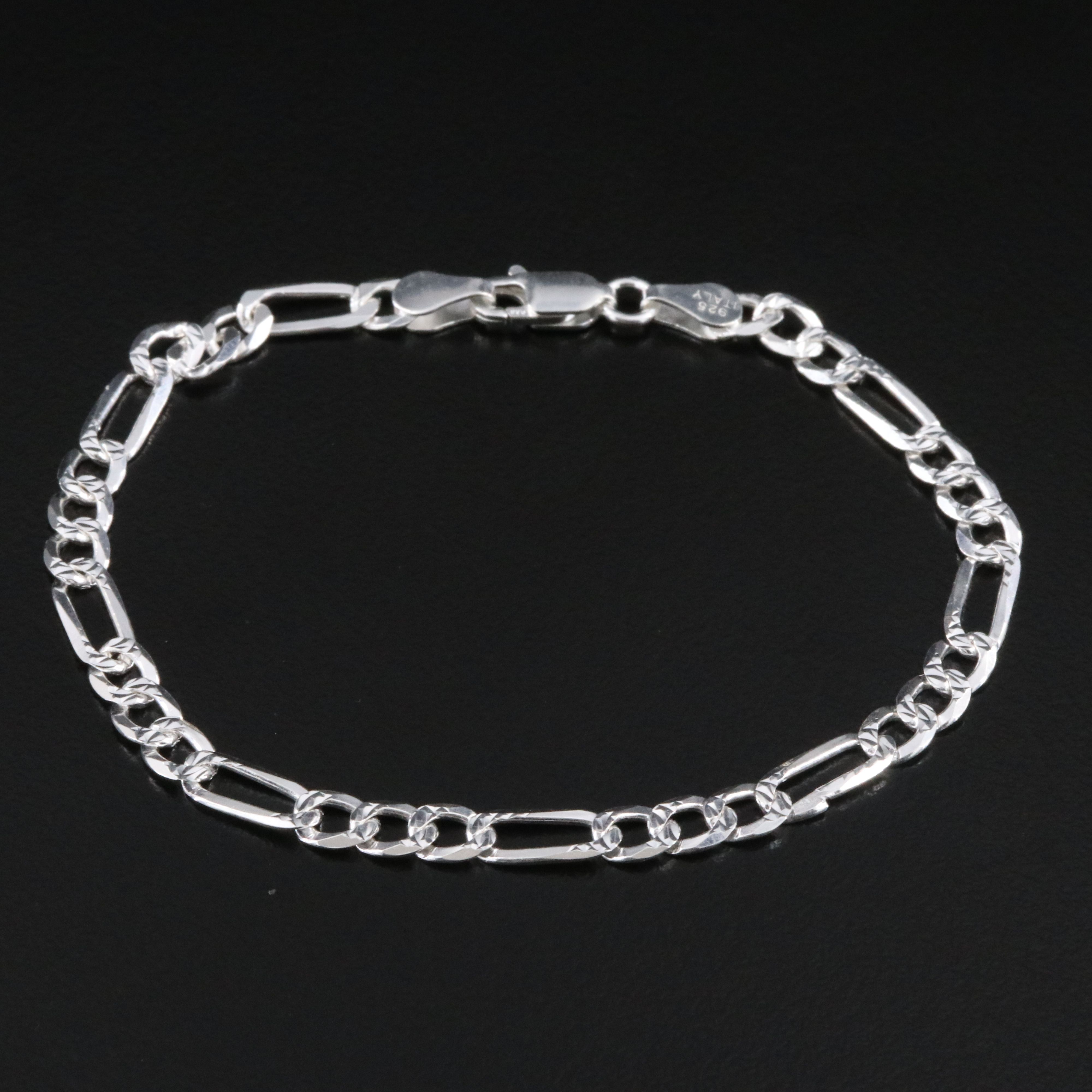 Sterling Figaro Chain Bracelet