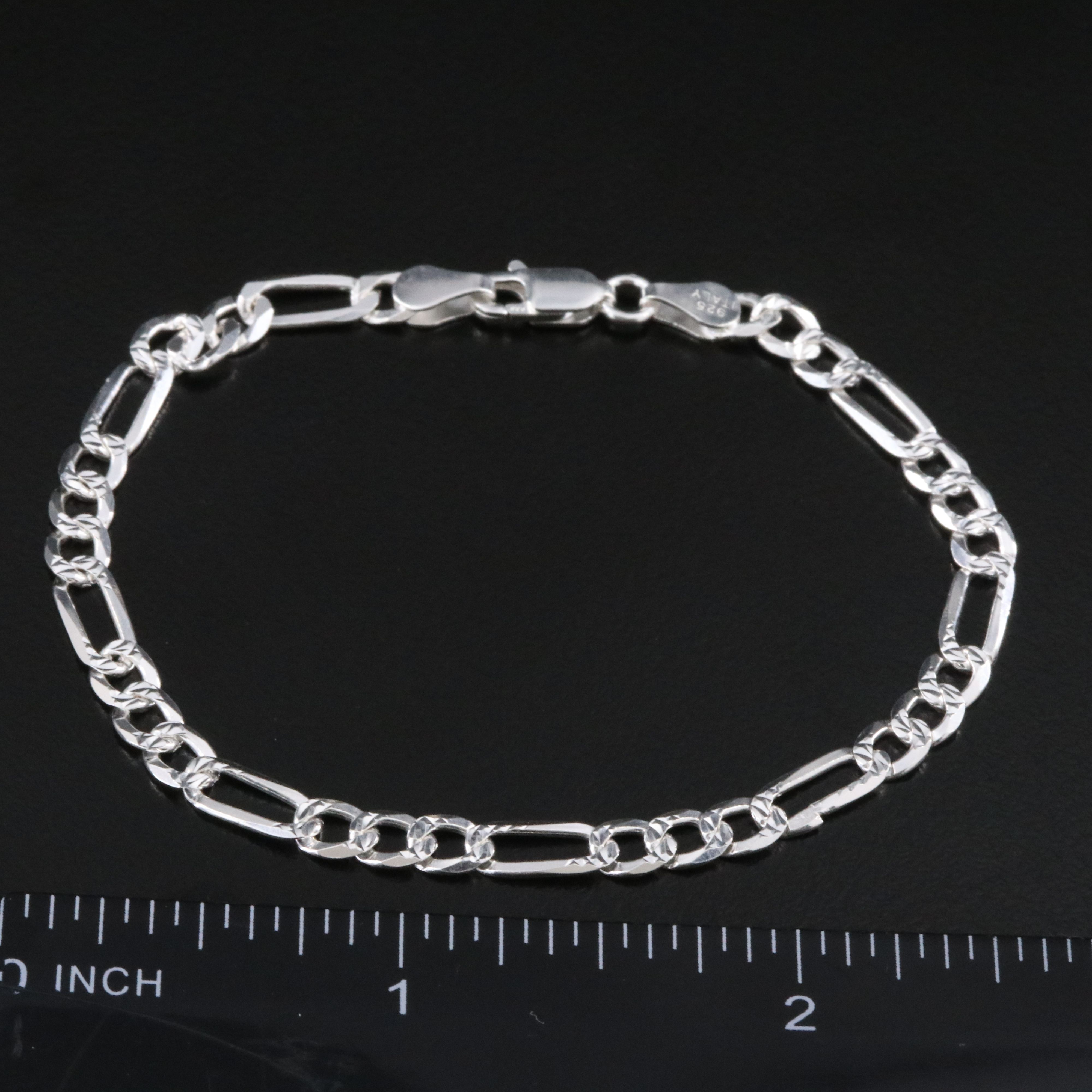 Sterling Figaro Chain Bracelet