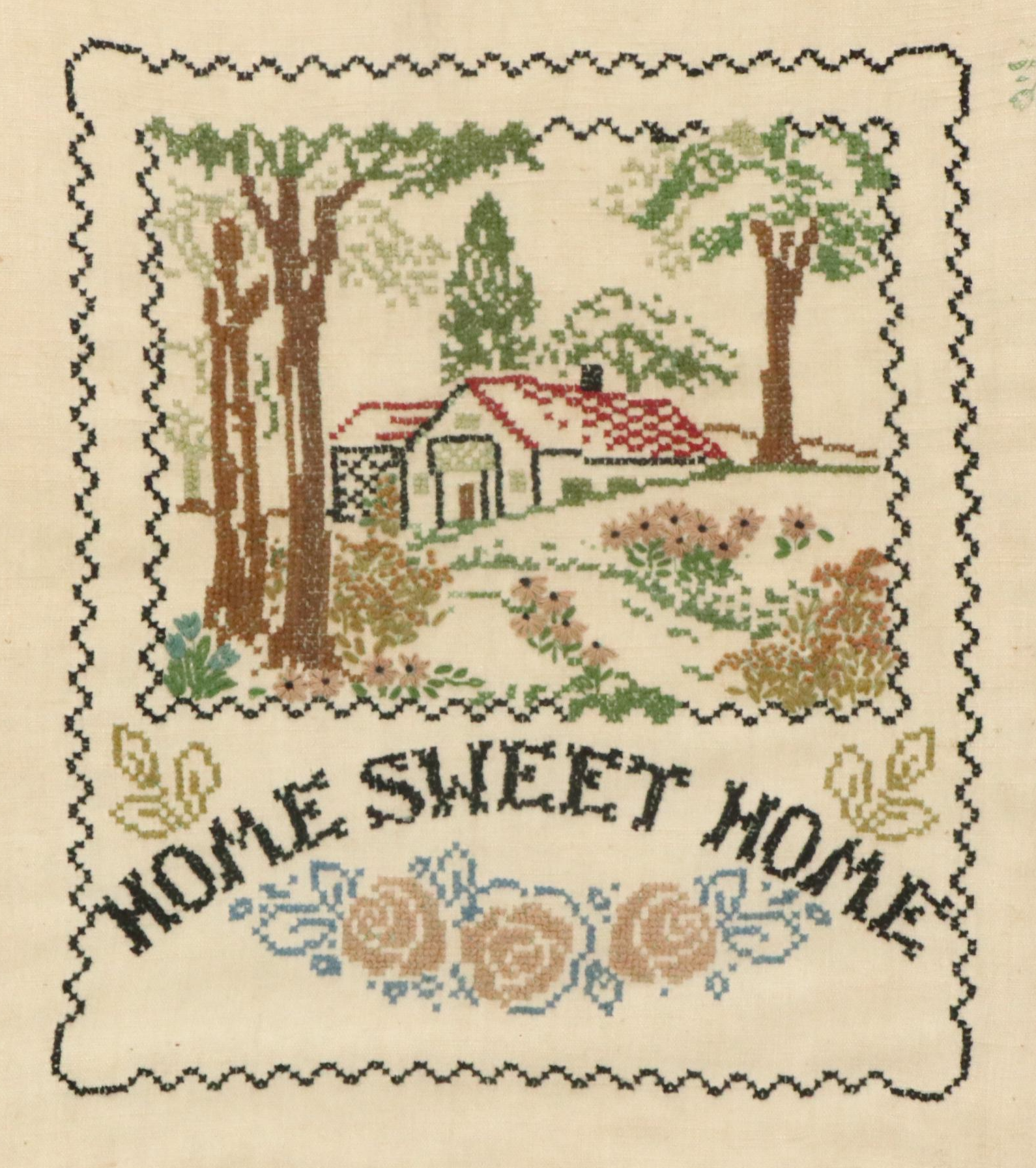 Handmade Cross-Stitch Panel "Home Sweet Home"