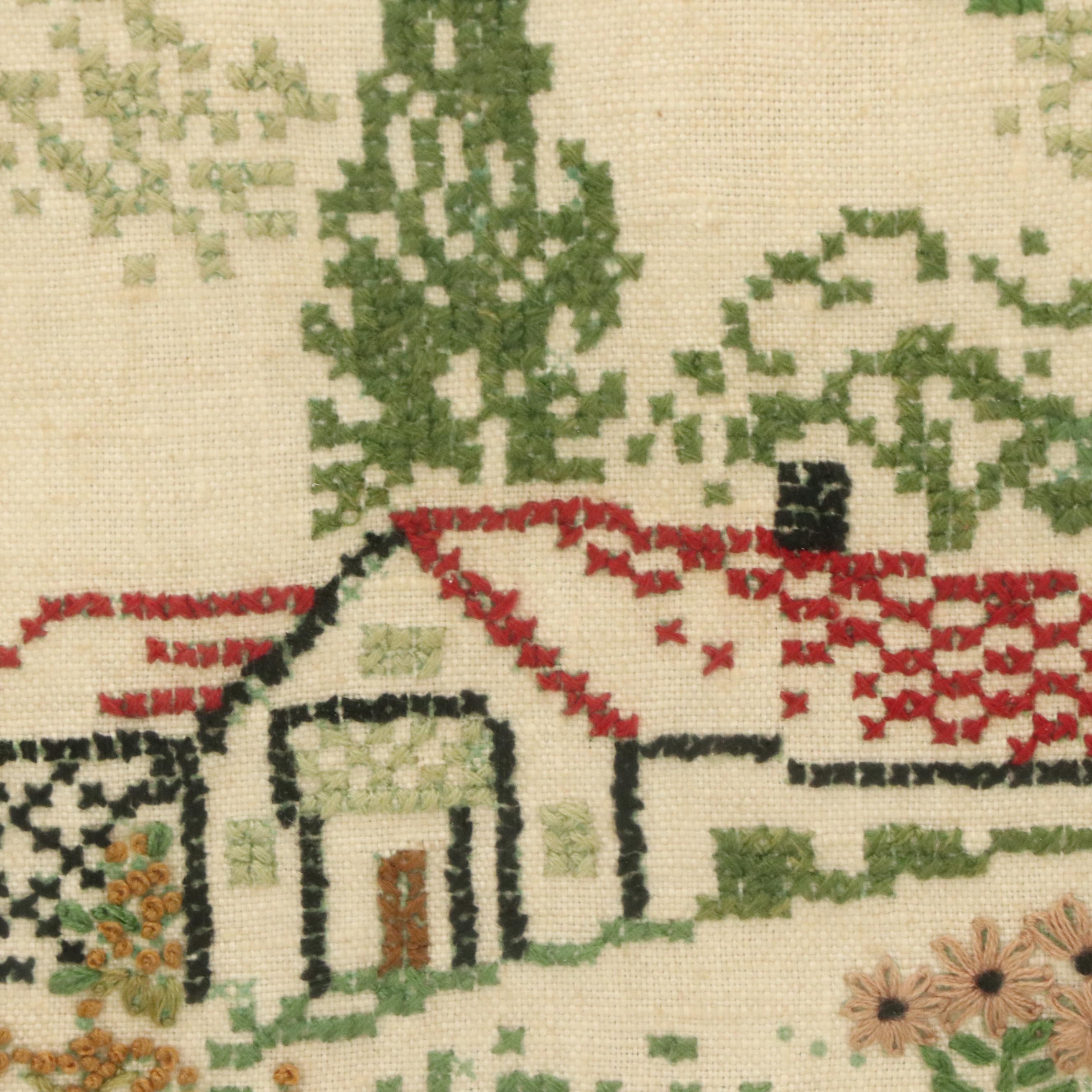 Handmade Cross-Stitch Panel "Home Sweet Home"