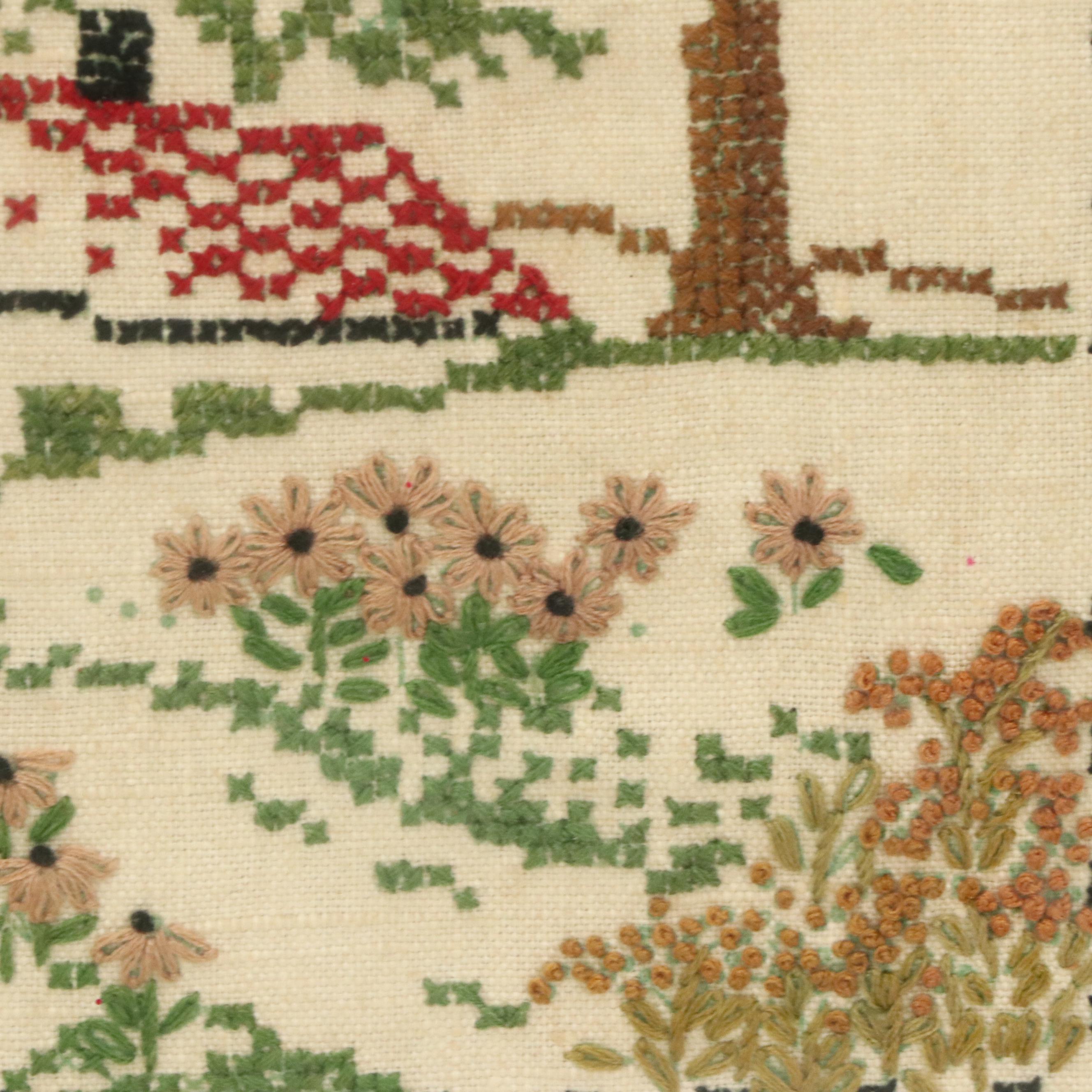 Handmade Cross-Stitch Panel "Home Sweet Home"