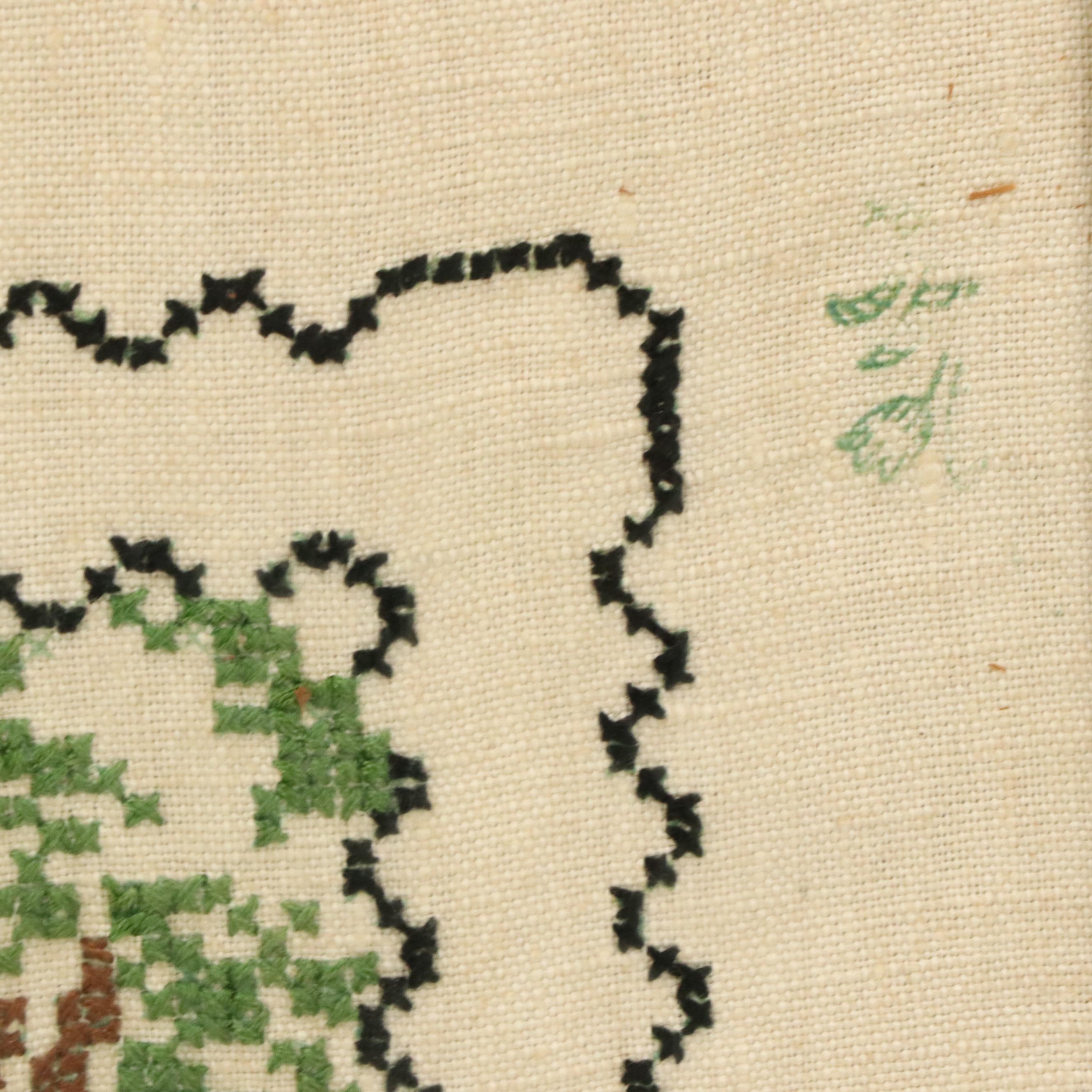 Handmade Cross-Stitch Panel "Home Sweet Home"