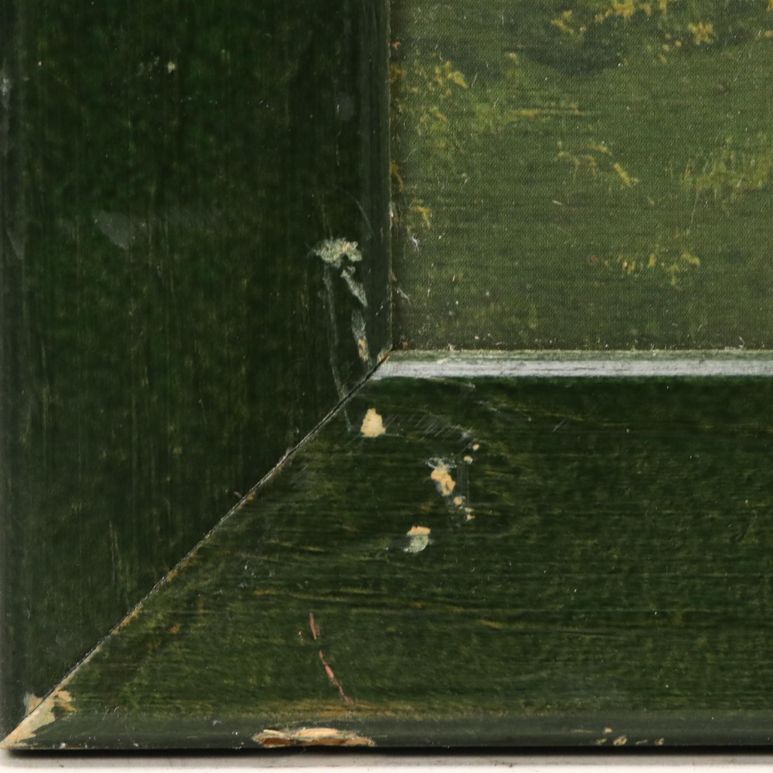 After Warren Kimble Folk Art Offset Lithograph "House with Flag"