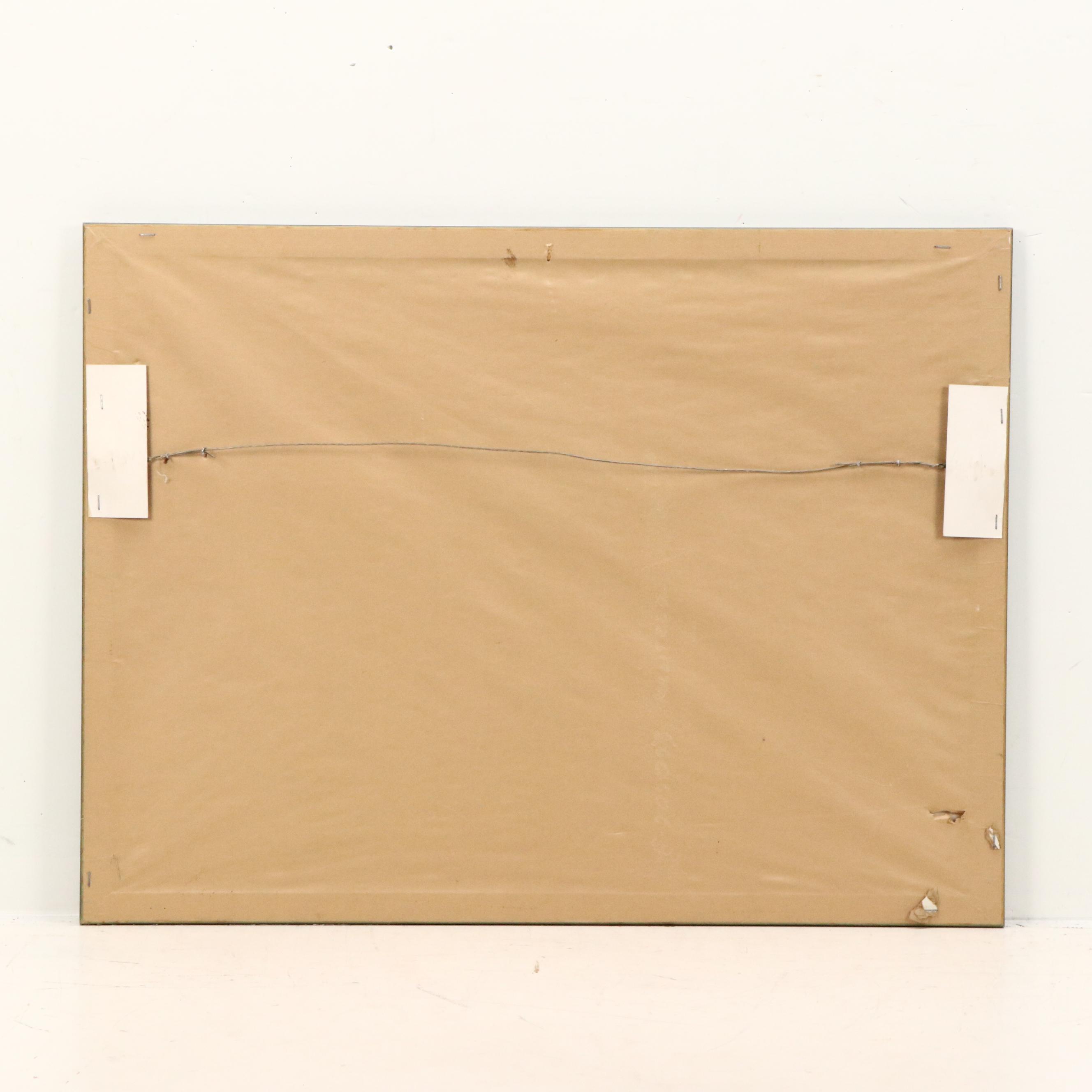 After Warren Kimble Folk Art Offset Lithograph "House with Flag"