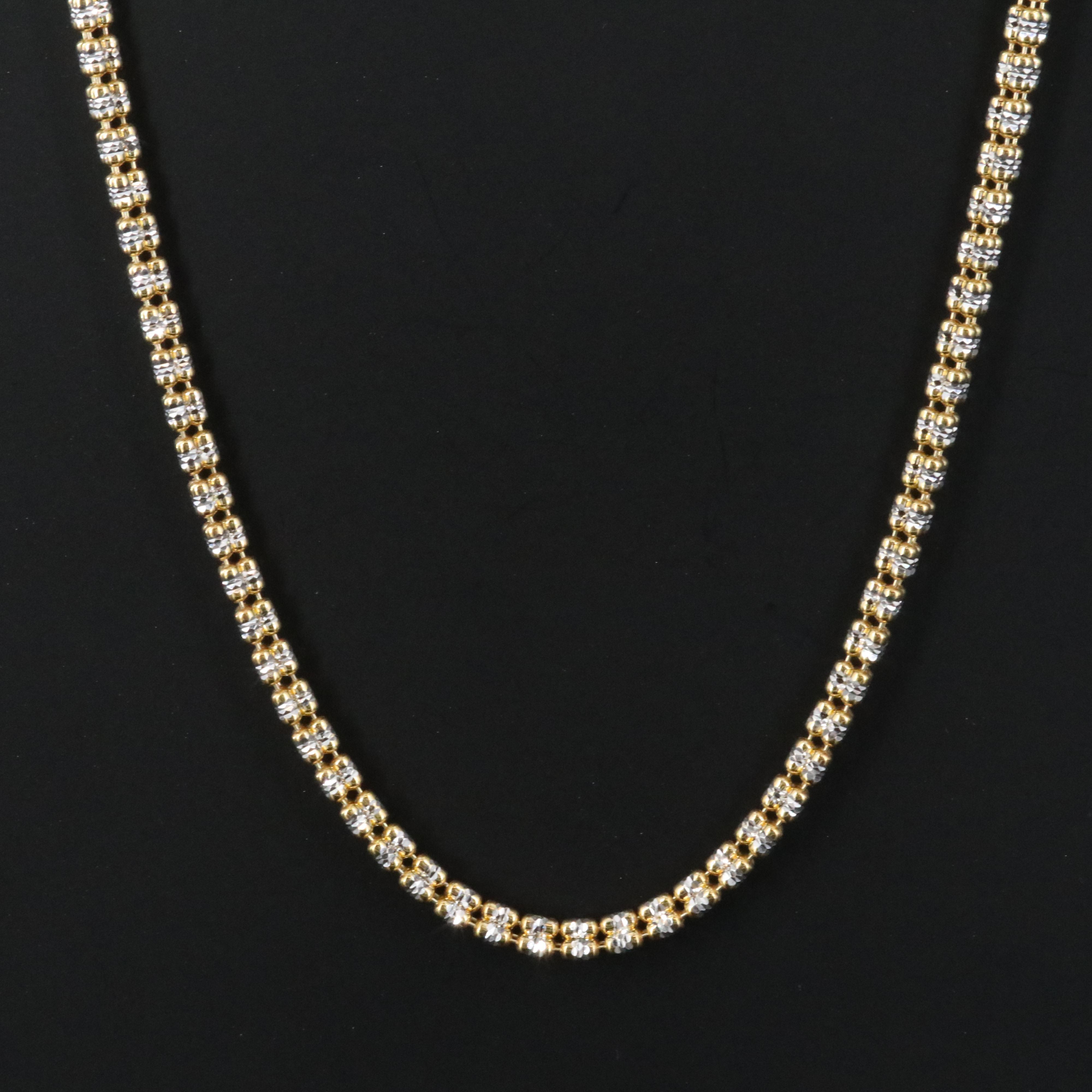 Sterling Two-Tone Fancy Link Necklace