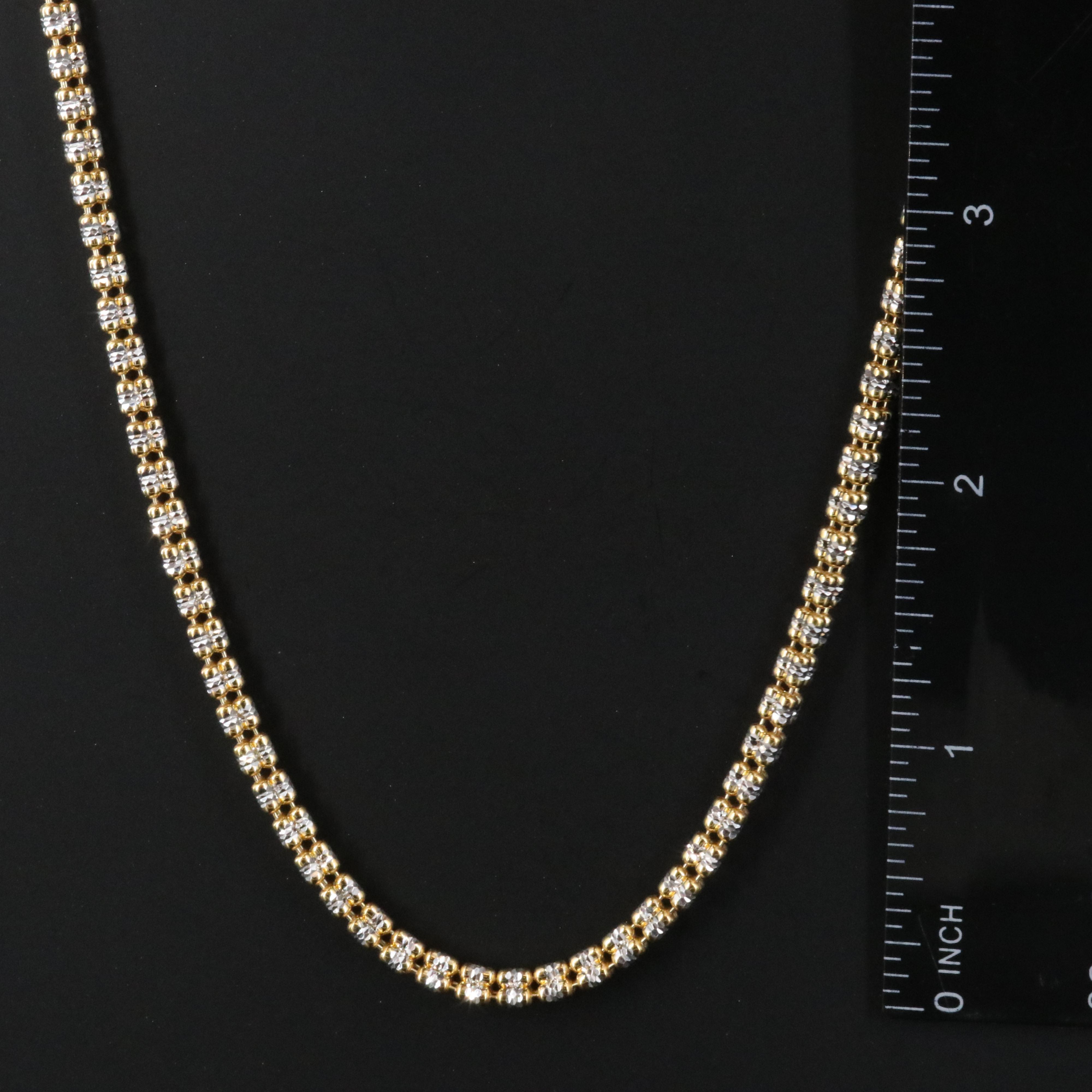 Sterling Two-Tone Fancy Link Necklace