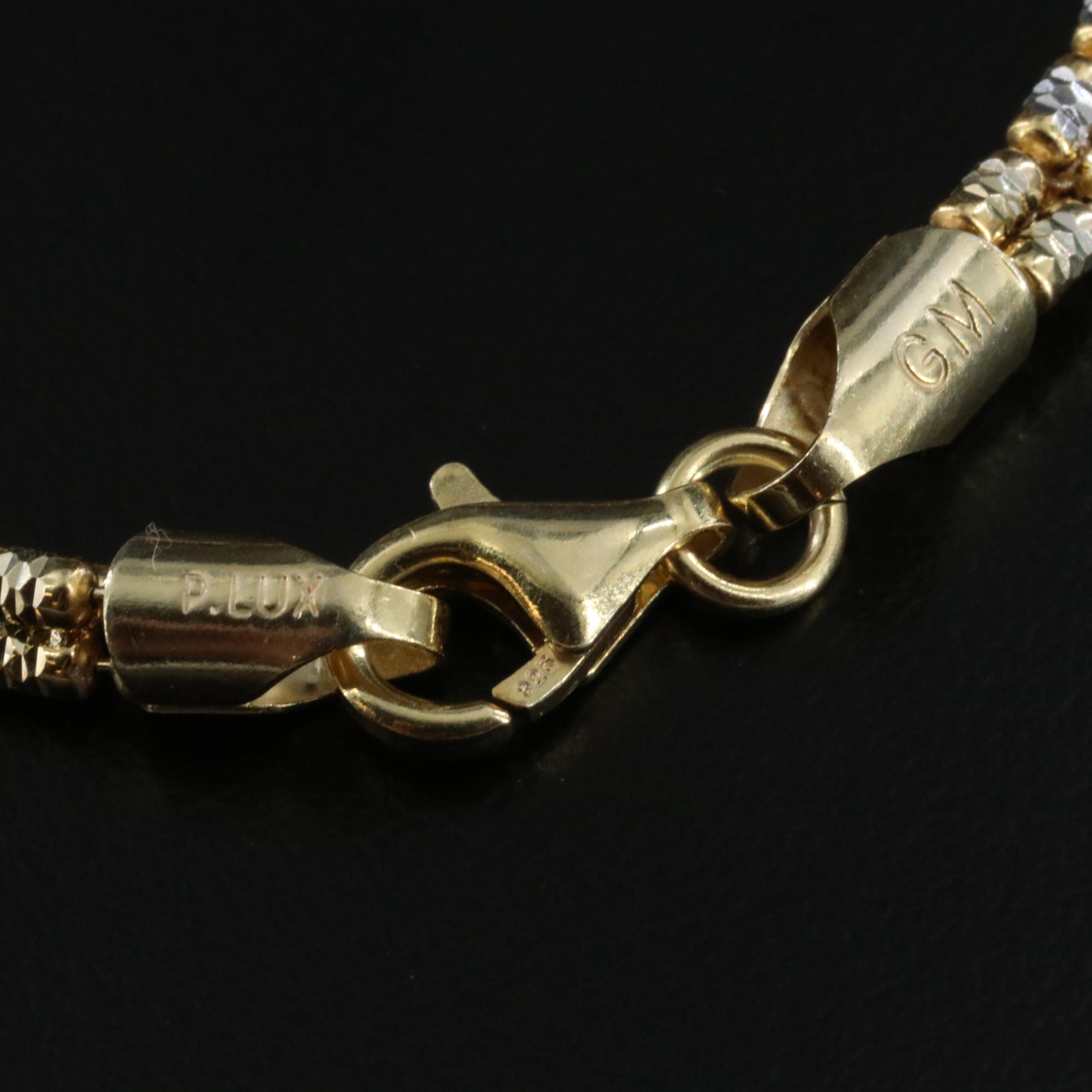 Sterling Two-Tone Fancy Link Necklace