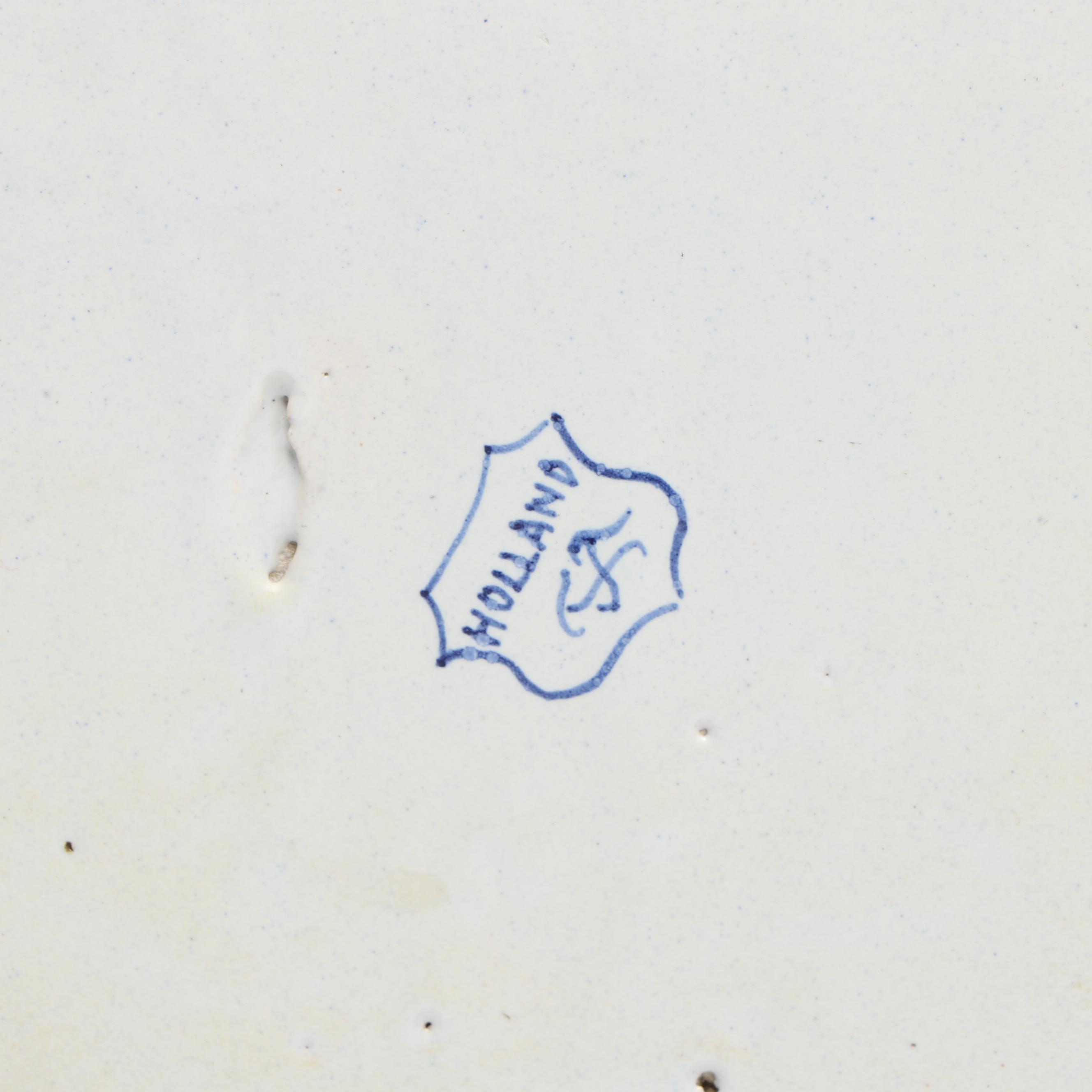 Framed Dutch Nautical Scene Delft with Windmill Lamp and Other Décor