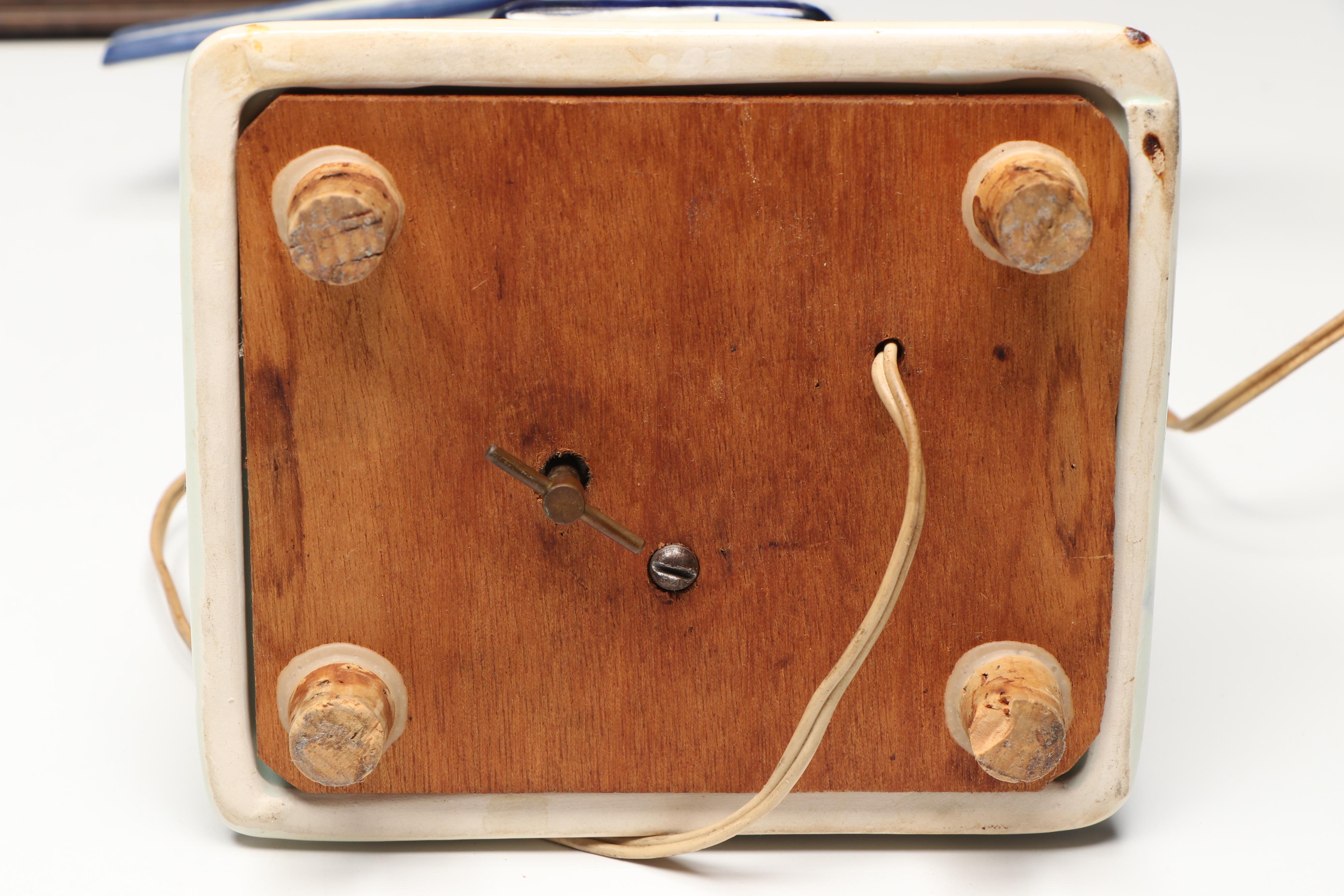 Framed Dutch Nautical Scene Delft with Windmill Lamp and Other Décor