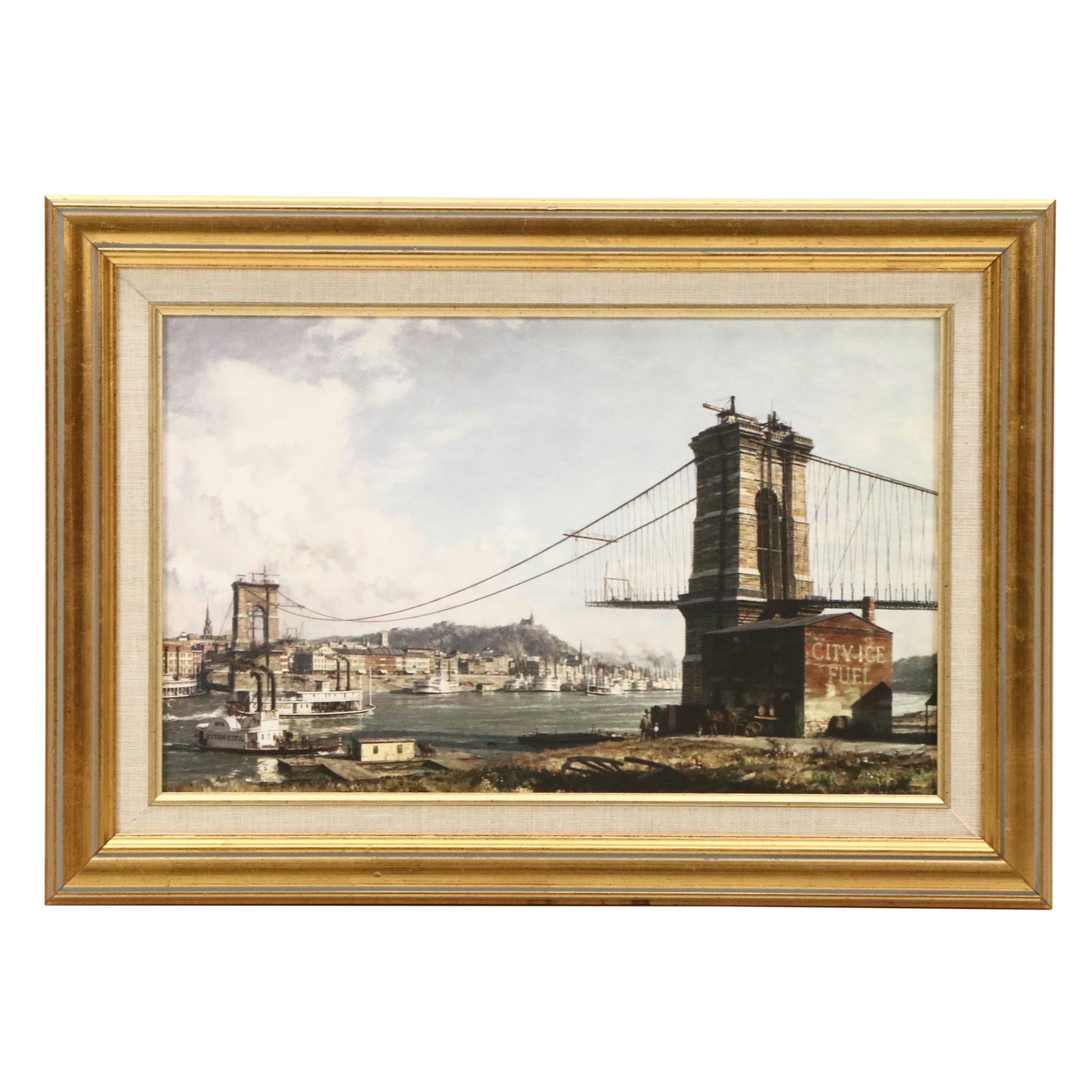 After John Stobart Digital Print on Canvas Historic View of Cincinnati