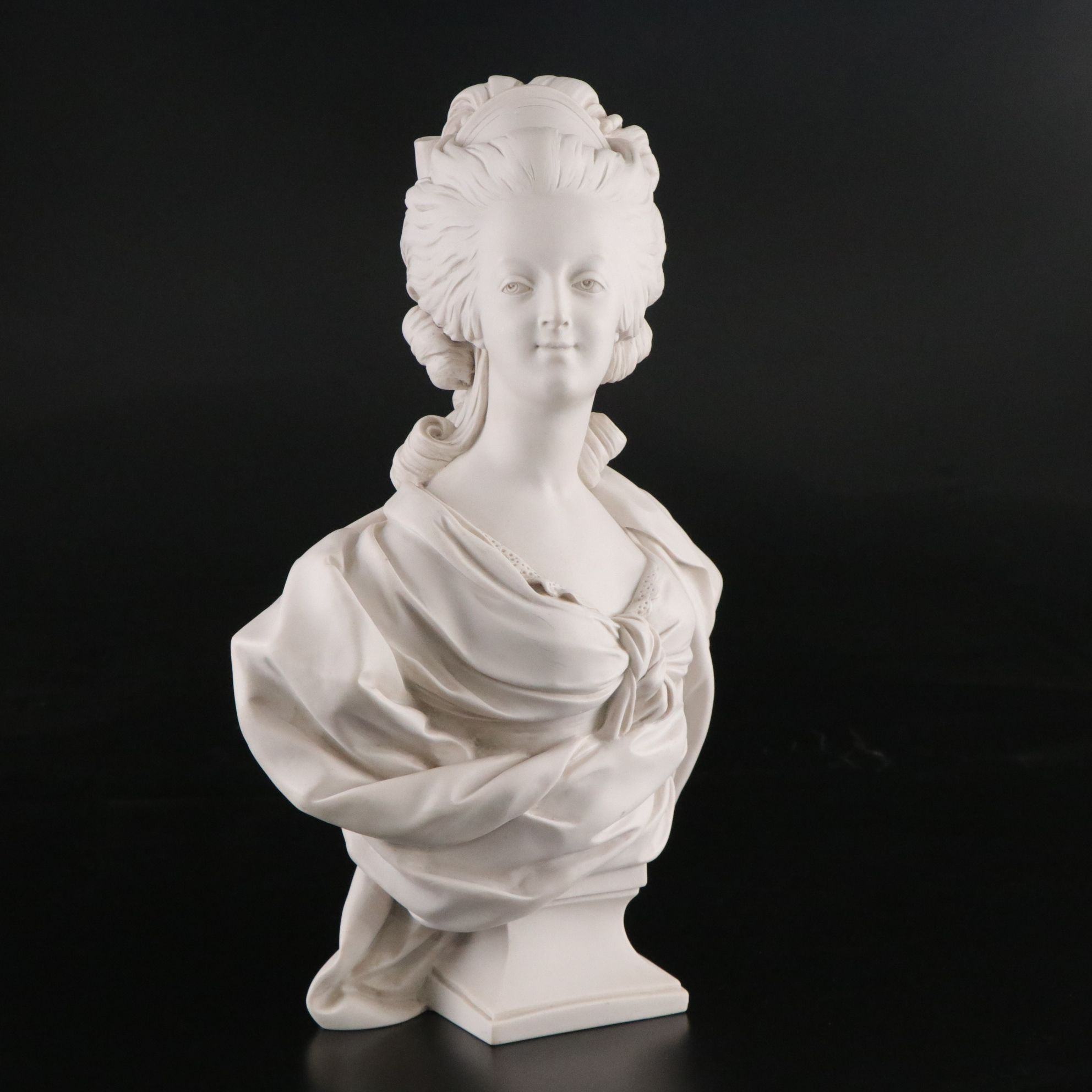 Carrara Marble Bust of Marie Antoinette after Original by Félix Lecomte