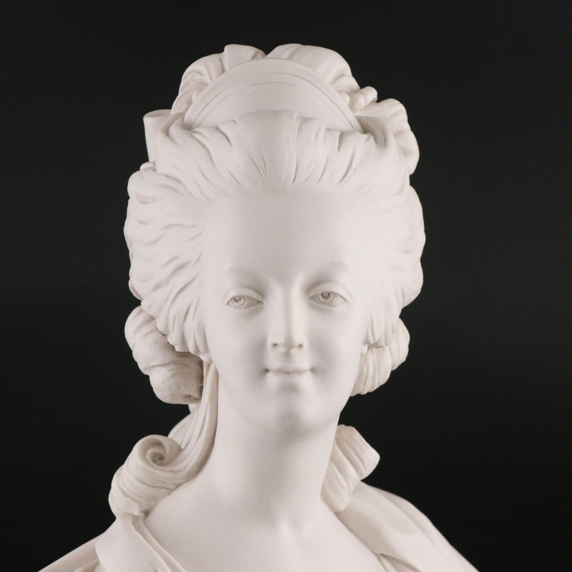 Carrara Marble Bust of Marie Antoinette after Original by Félix Lecomte
