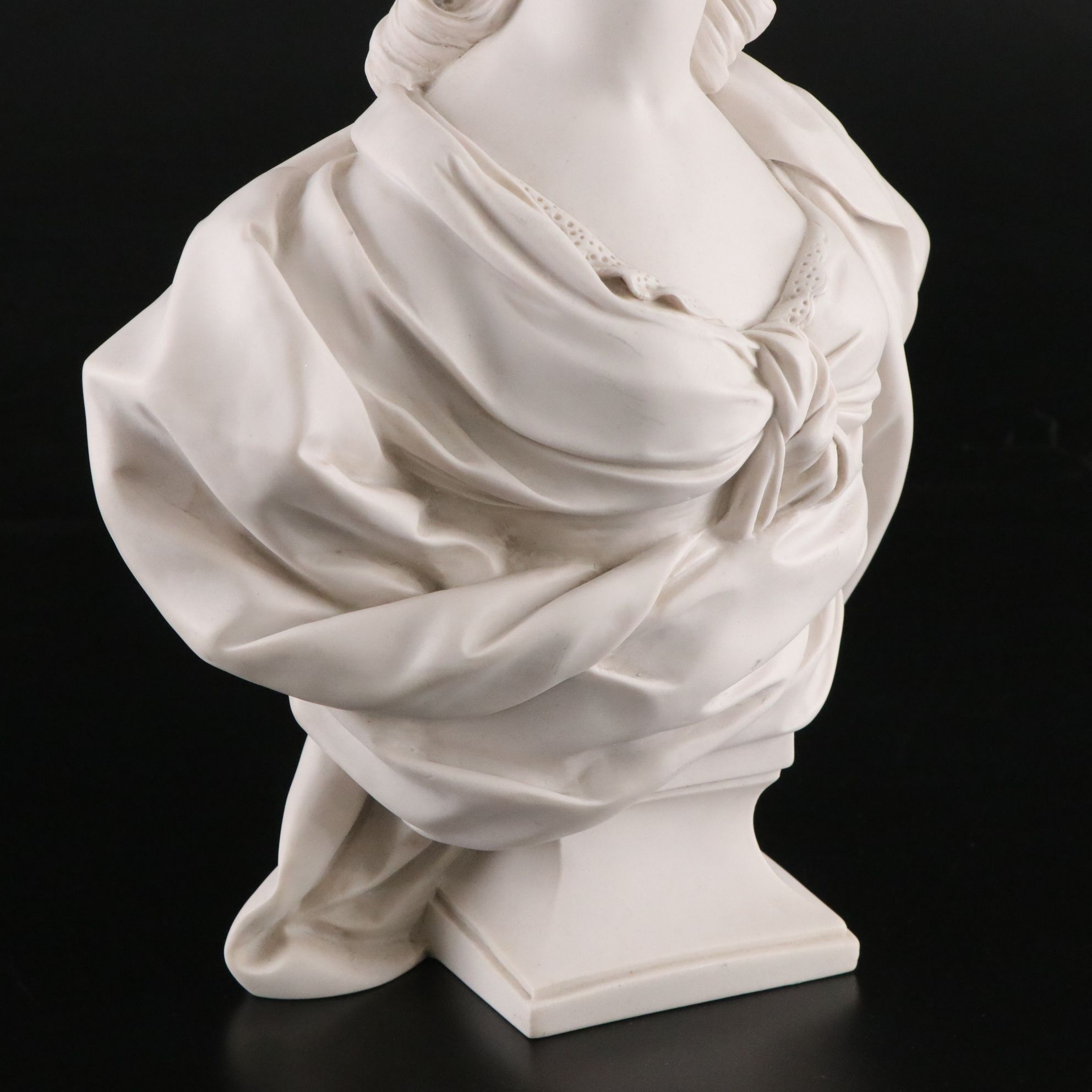 Carrara Marble Bust of Marie Antoinette after Original by Félix Lecomte