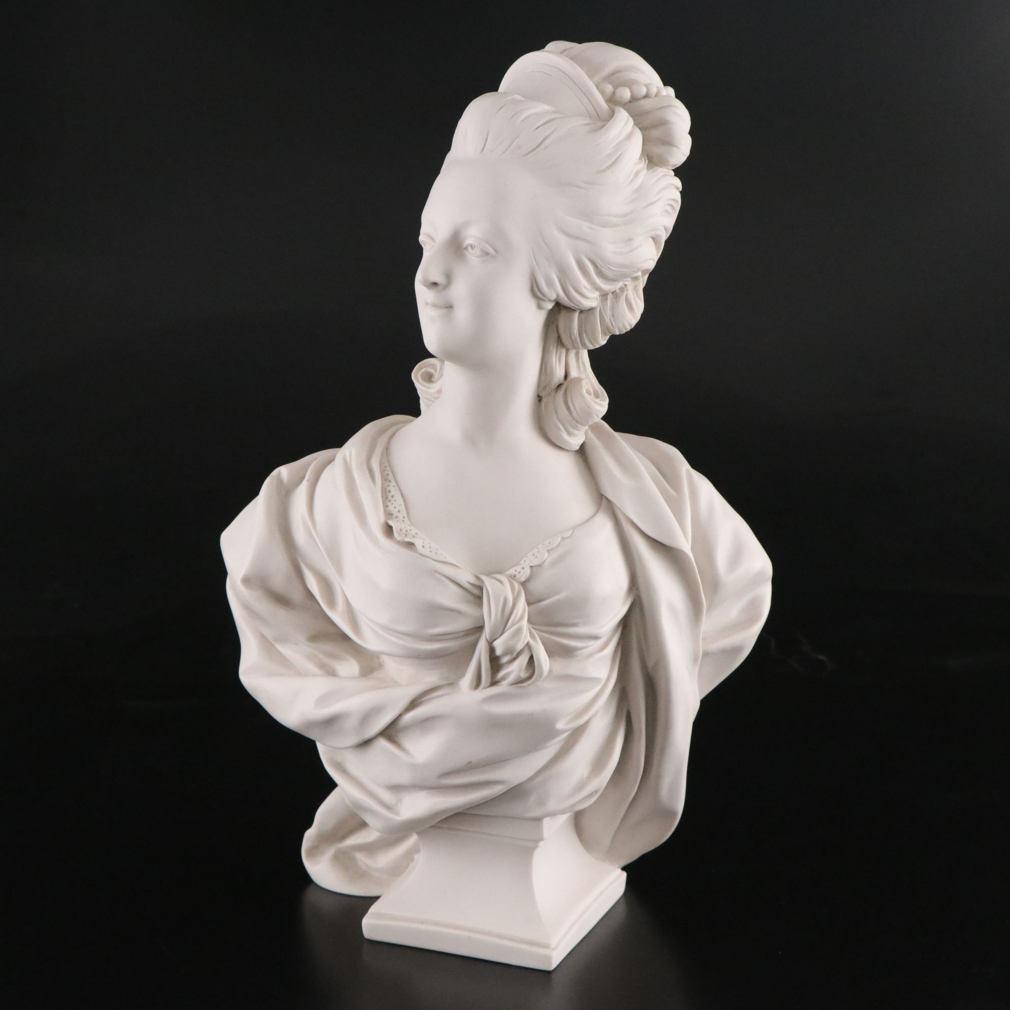 Carrara Marble Bust of Marie Antoinette after Original by Félix Lecomte