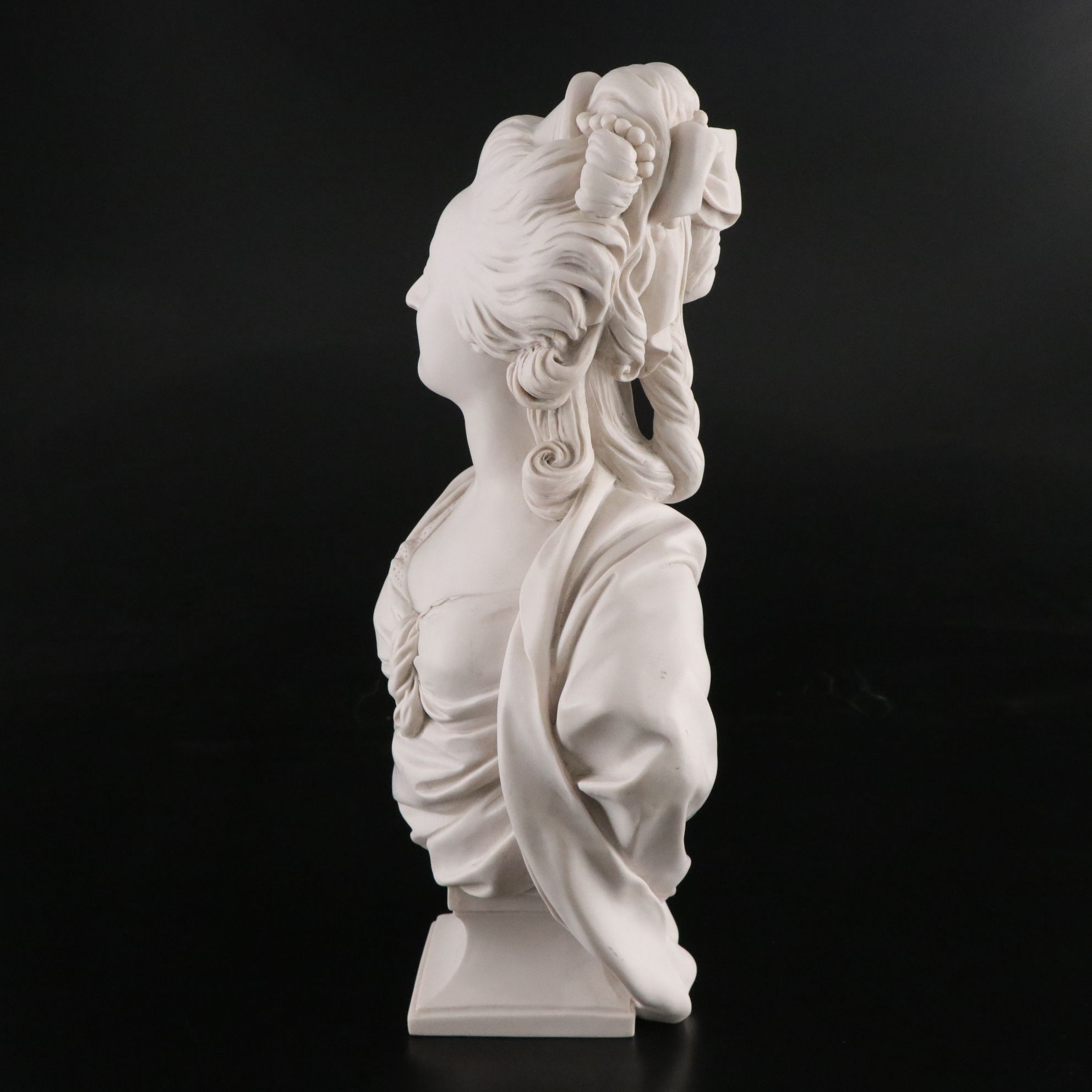 Carrara Marble Bust of Marie Antoinette after Original by Félix Lecomte