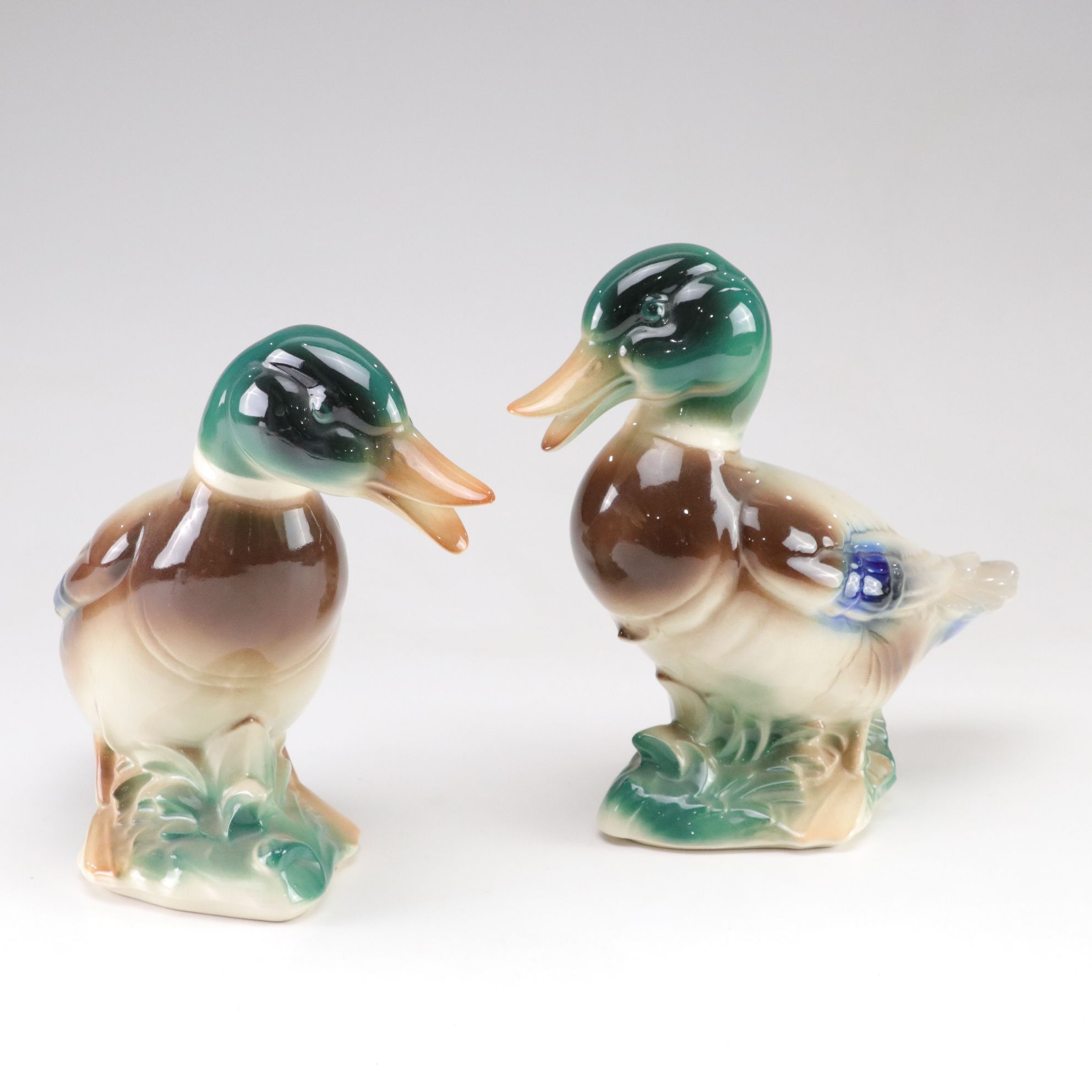 Royal Copley Ceramic Mallard Duck Pair, Mid-20th C.