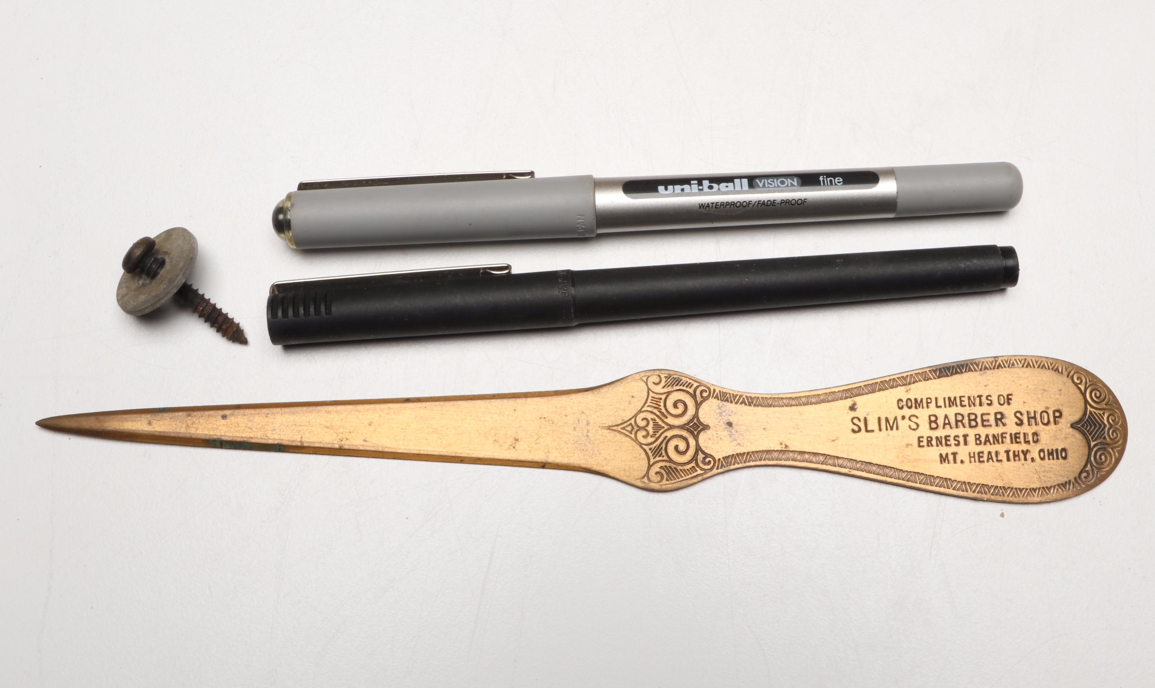 Continental Oak and Brass Antique Stationary Box