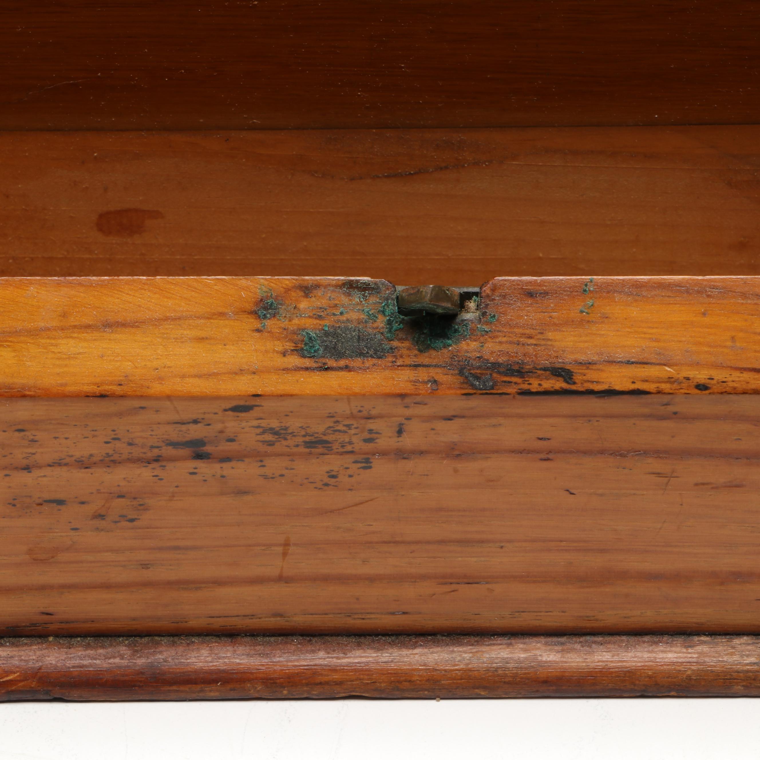 Continental Oak and Brass Antique Stationary Box