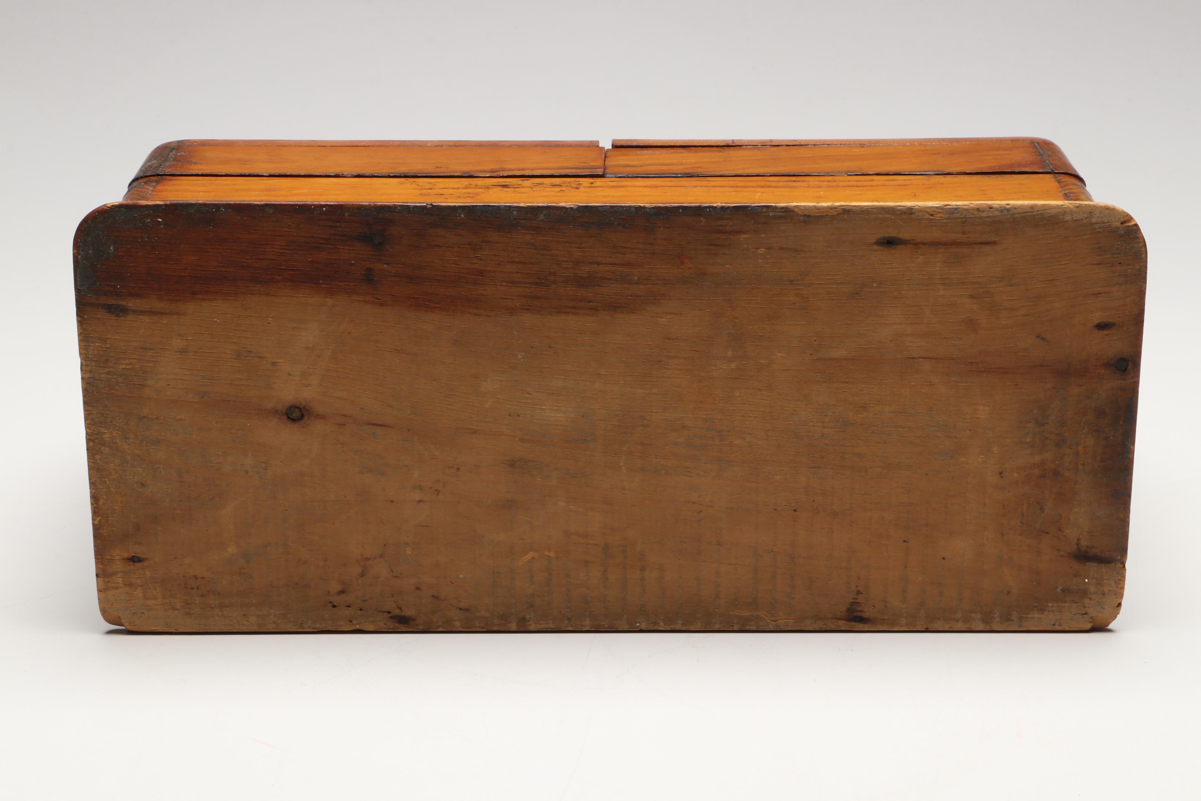 Continental Oak and Brass Antique Stationary Box