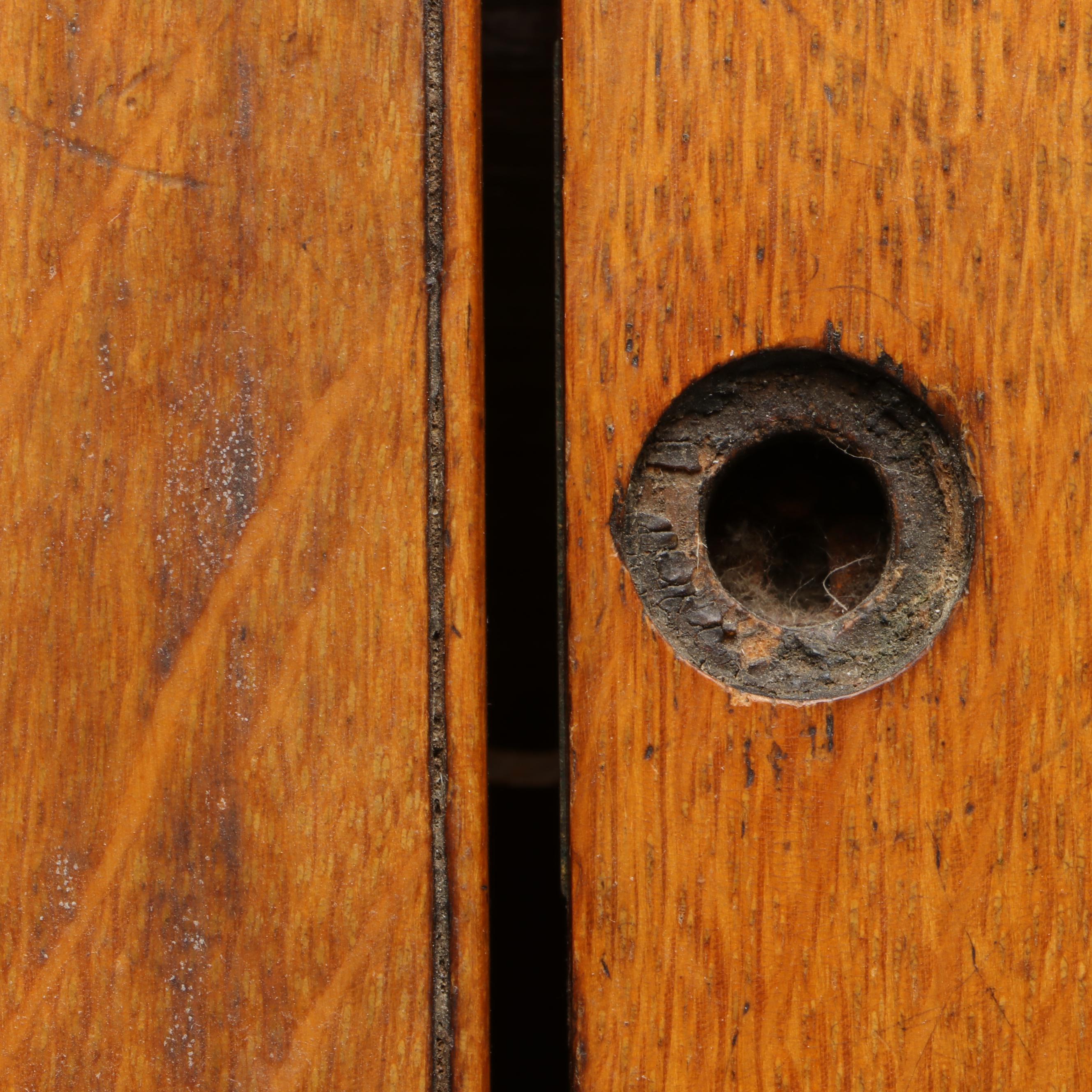 Continental Oak and Brass Antique Stationary Box