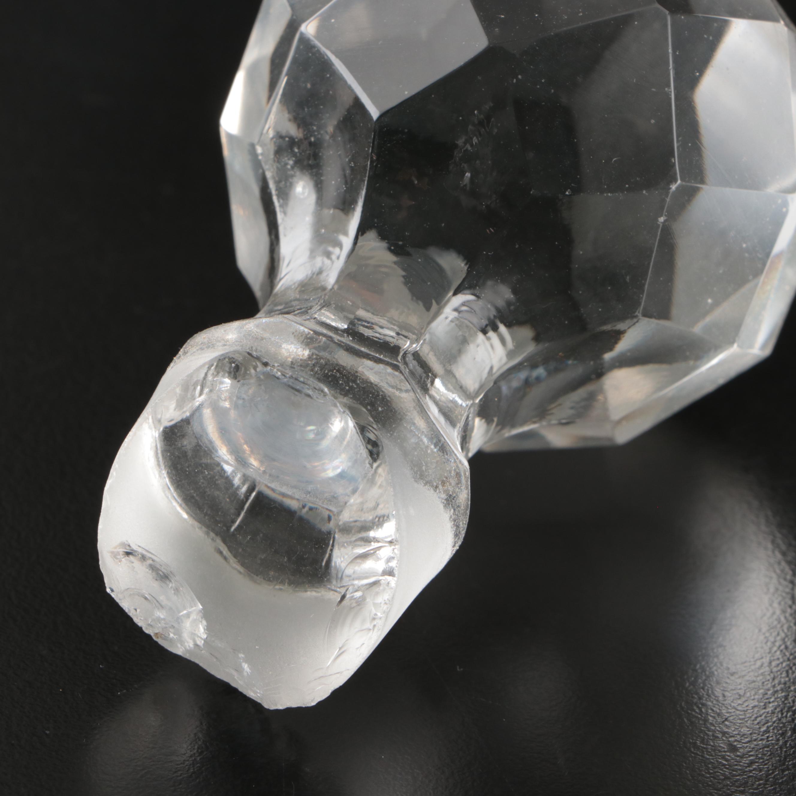 Pair of Faceted Crystal Decanters with Prismatic Glasses