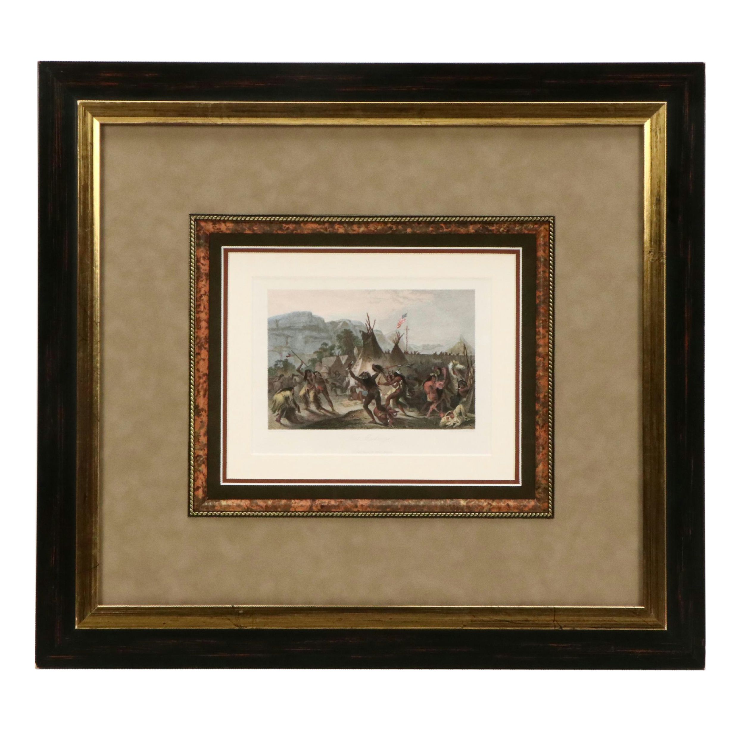 After Karl Bodmer Pair of Colored Engravings