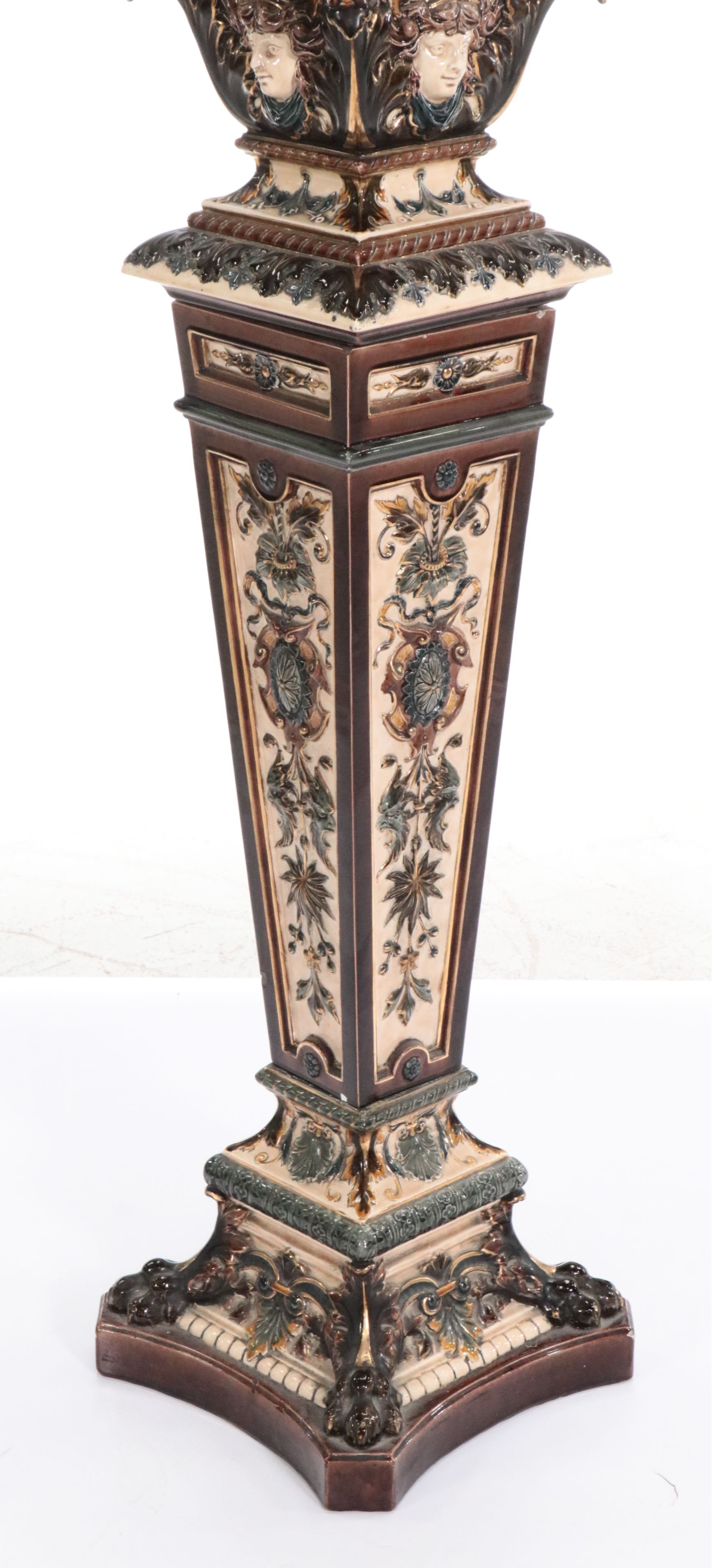 Rorstrand Swedish Majolica Ceramic Pedestal, Early 20th Century