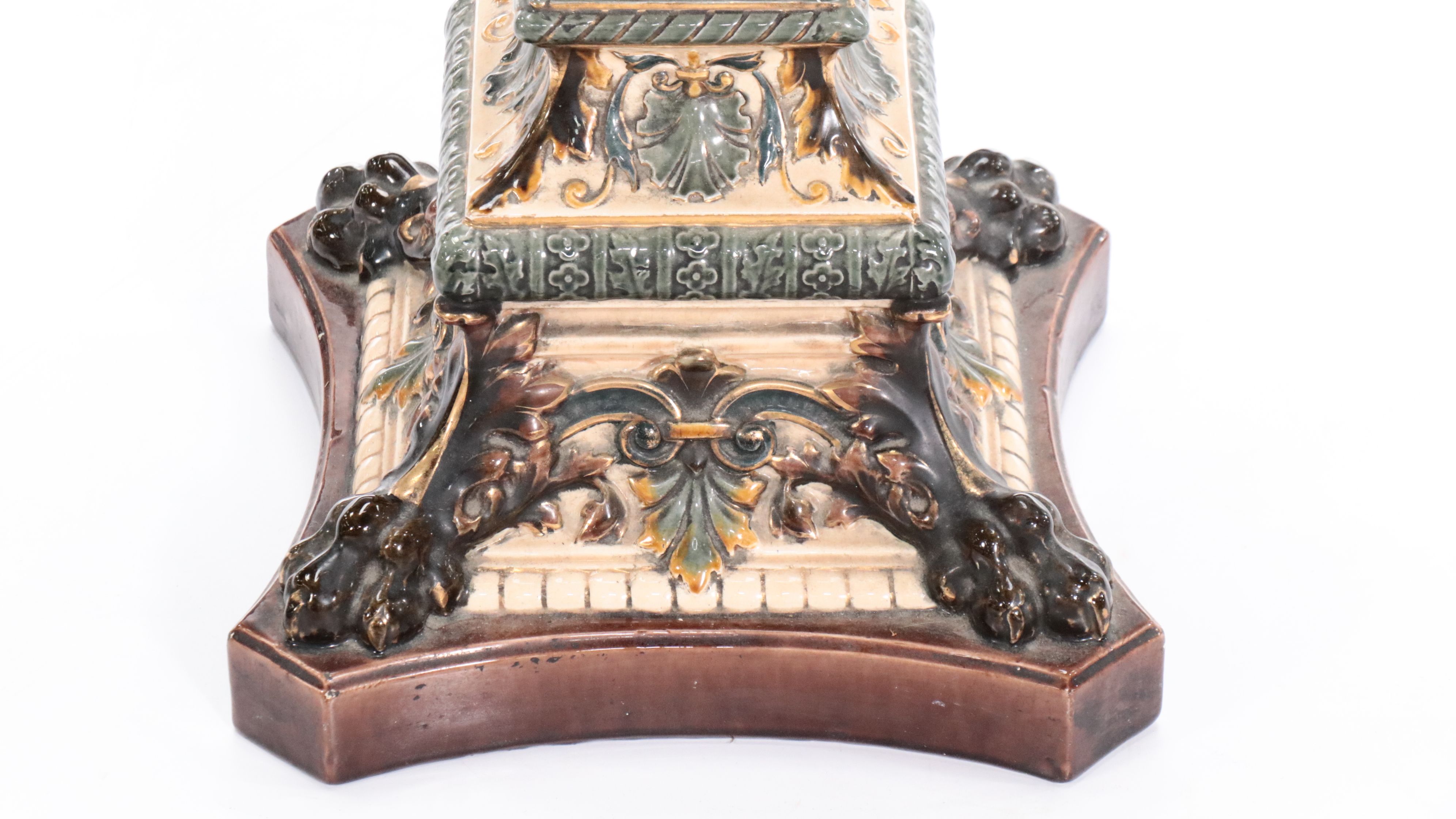 Rorstrand Swedish Majolica Ceramic Pedestal, Early 20th Century