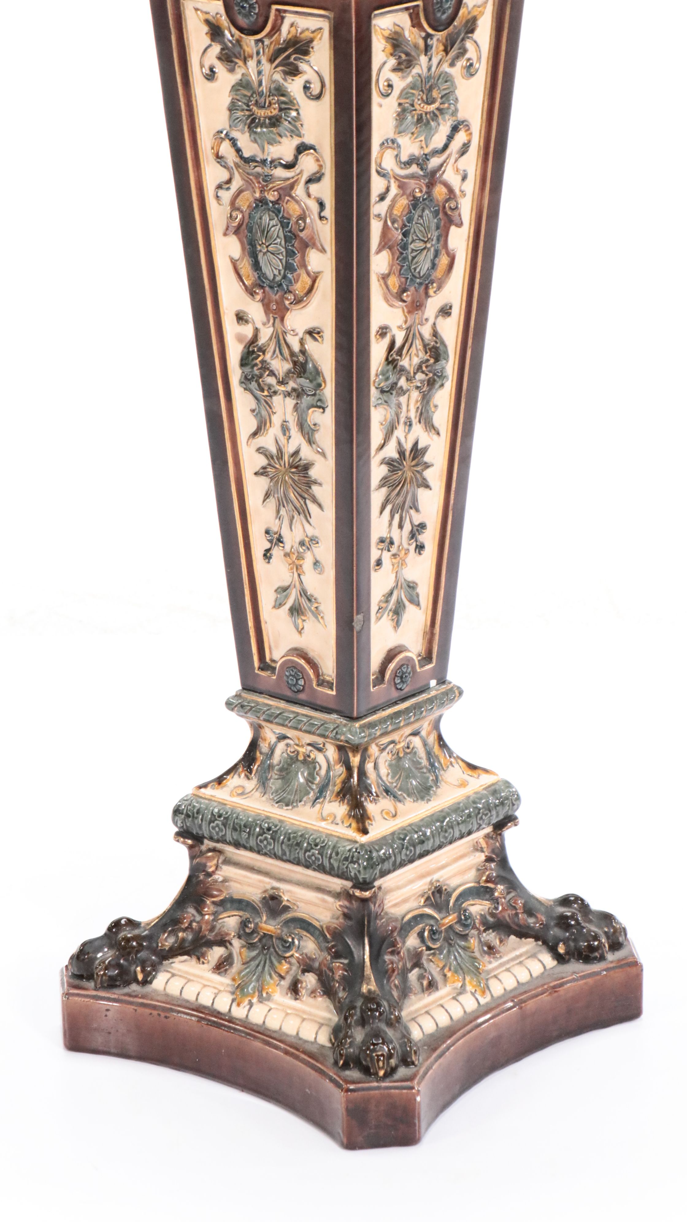 Rorstrand Swedish Majolica Ceramic Pedestal, Early 20th Century