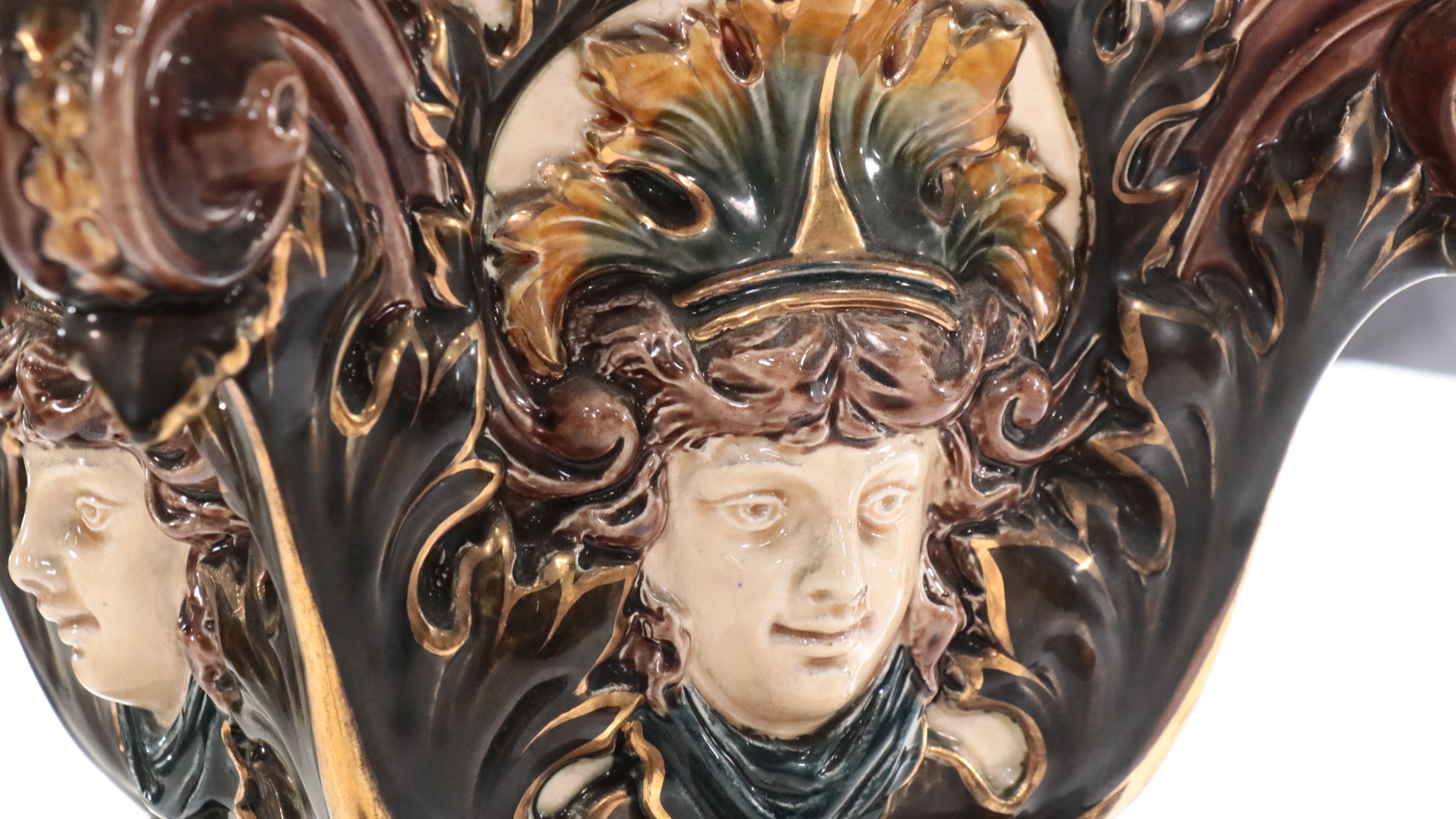 Rorstrand Swedish Majolica Ceramic Pedestal, Early 20th Century