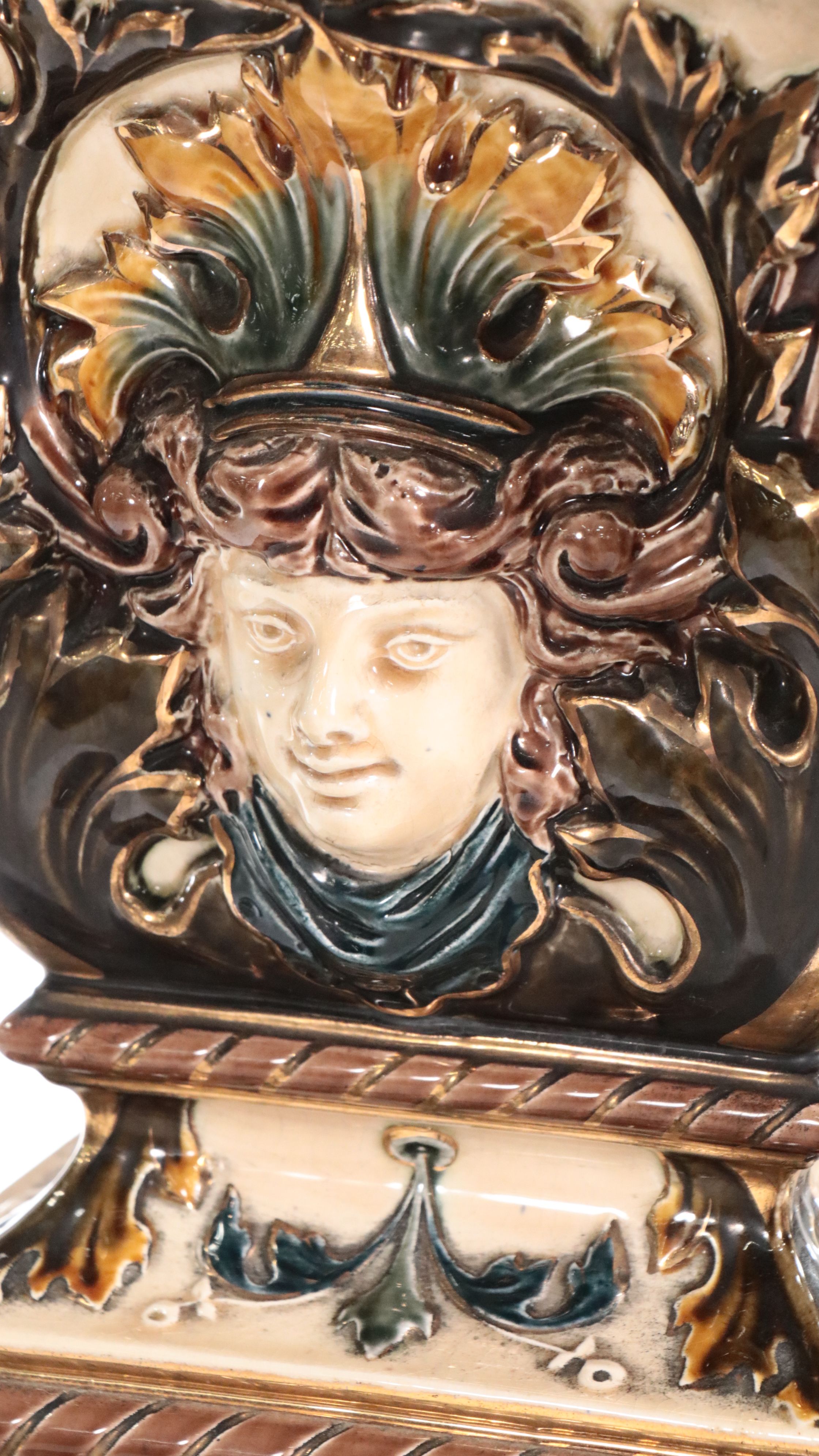 Rorstrand Swedish Majolica Ceramic Pedestal, Early 20th Century