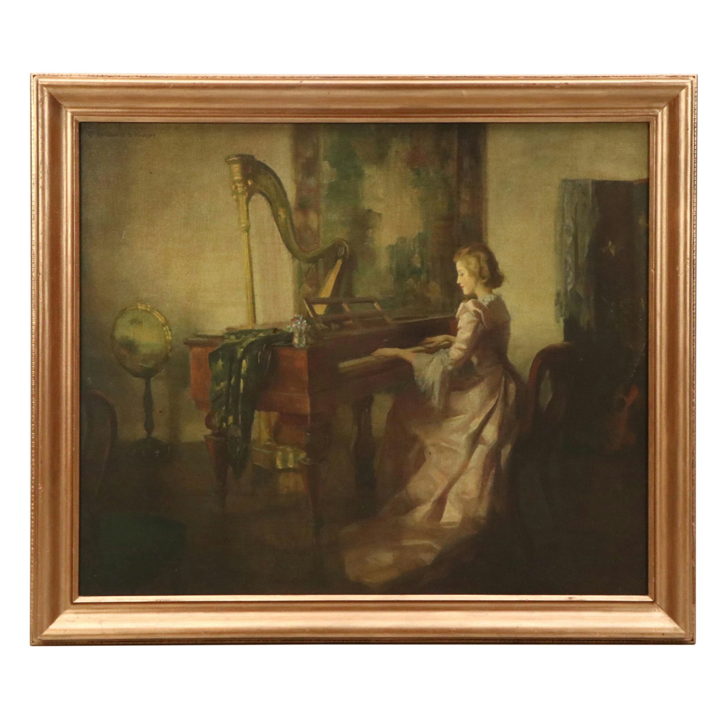 Collotype After Marguerite S. Pearson "The Music Room," Mid-20th Century