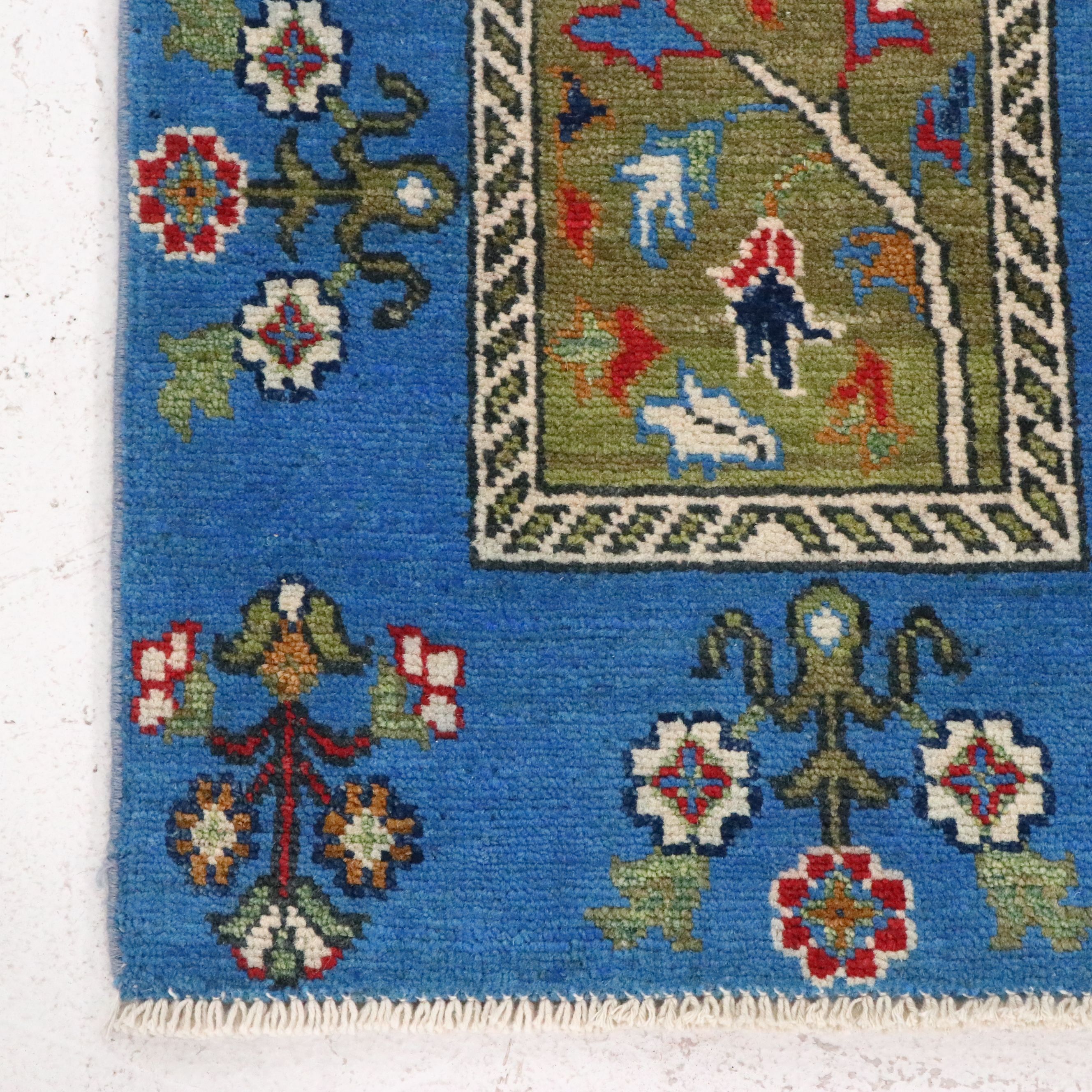 3'3 x 5'2 Hand-Knotted Pakistani Kazak Accent Rug