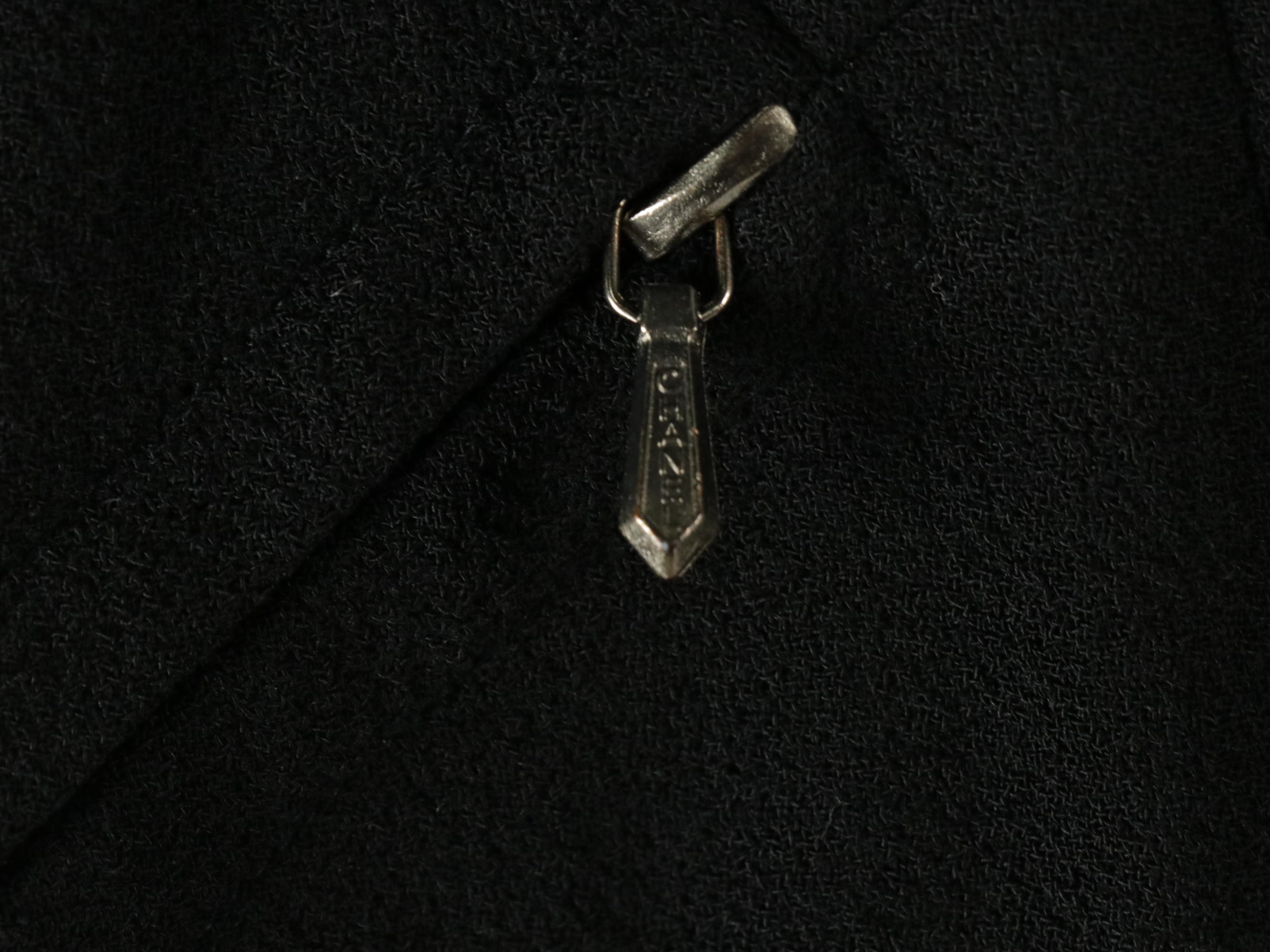 Chanel Black Wool Skirts W/ Louis Feraud Purple Cashmere Short Sleeve Turtleneck